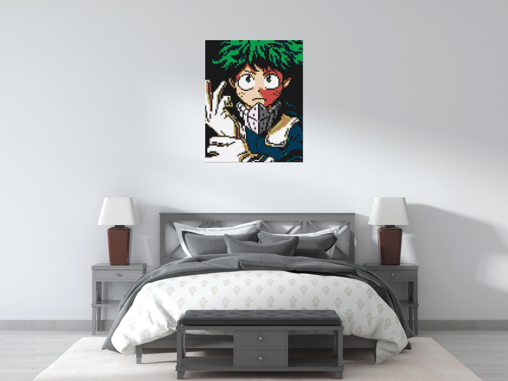 Izuku Midoriya Pixel Art - Brick Art Mosaic Kit 4x5 scene