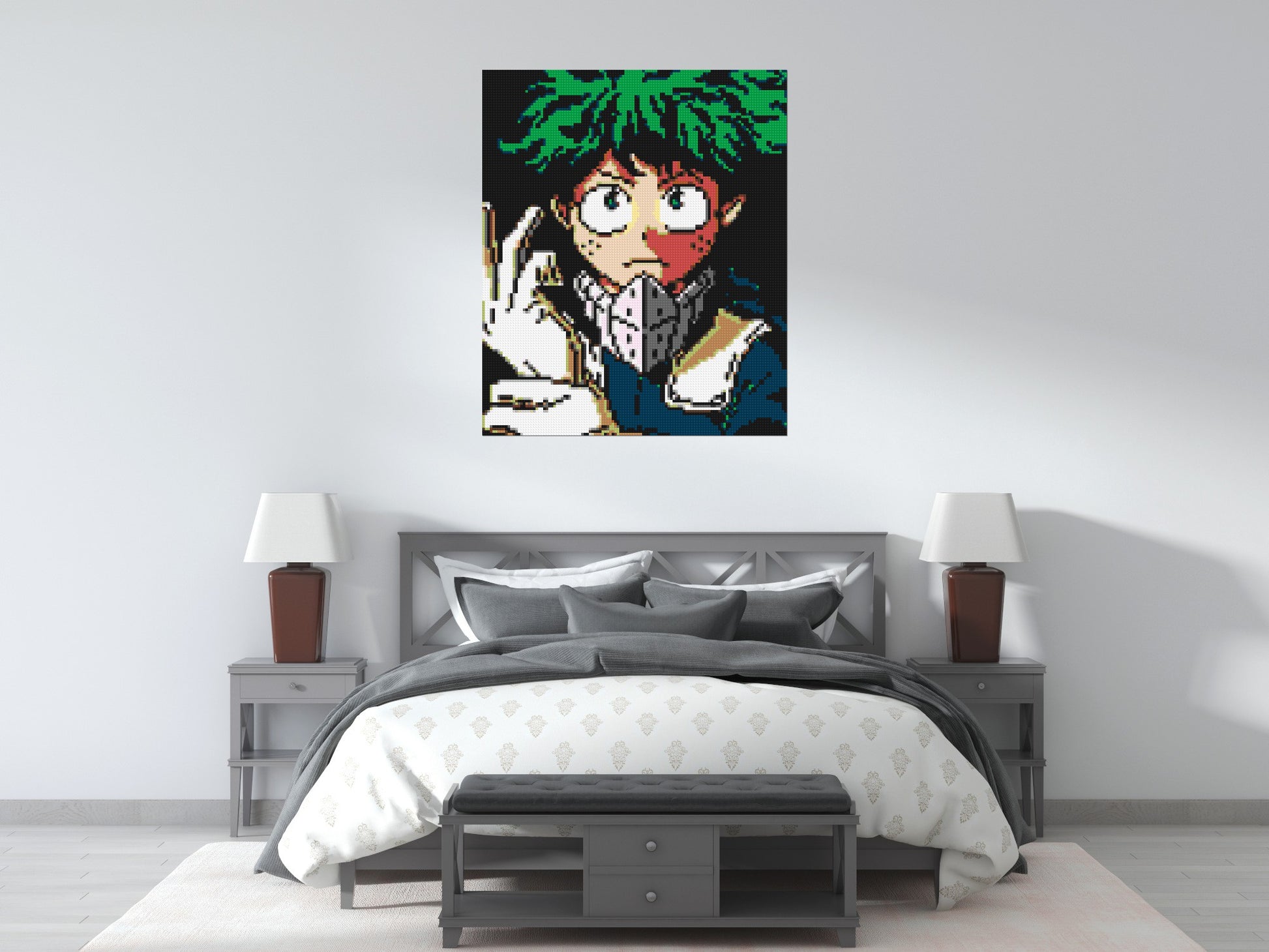 Izuku Midoriya Pixel Art - Brick Art Mosaic Kit 5x6 scene
