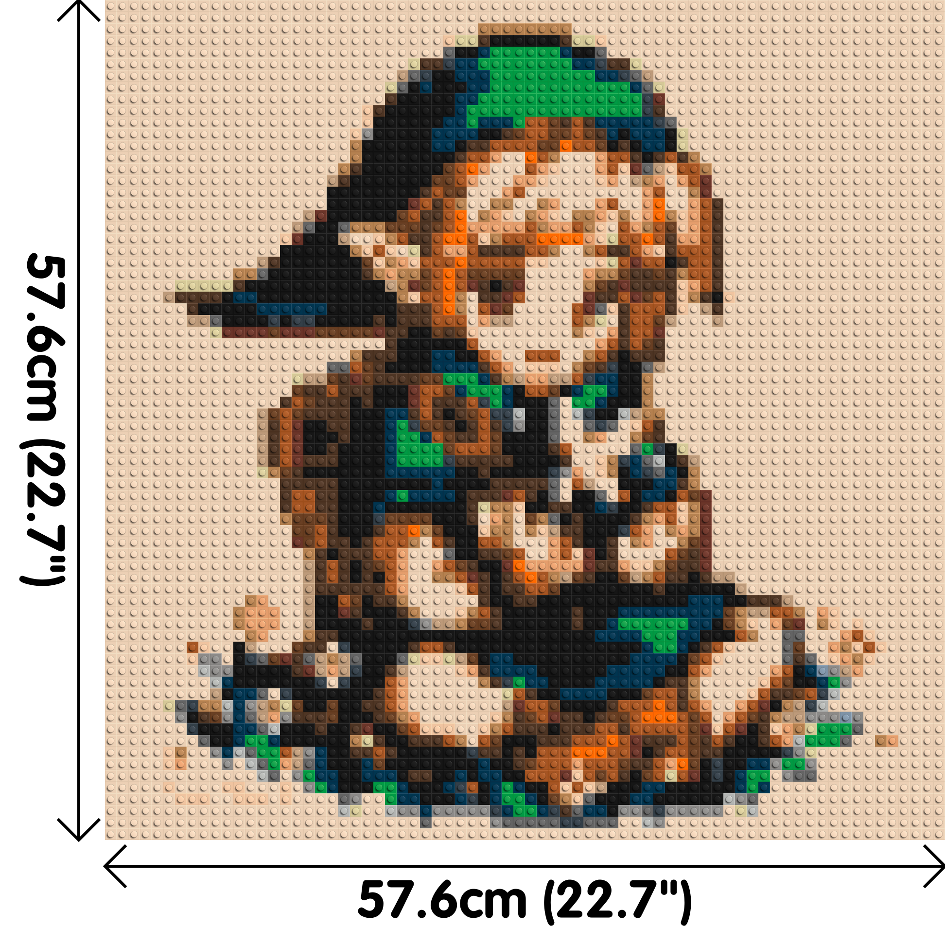 Link Pixel Art - Brick Art Mosaic Kit 3x3 dimensions