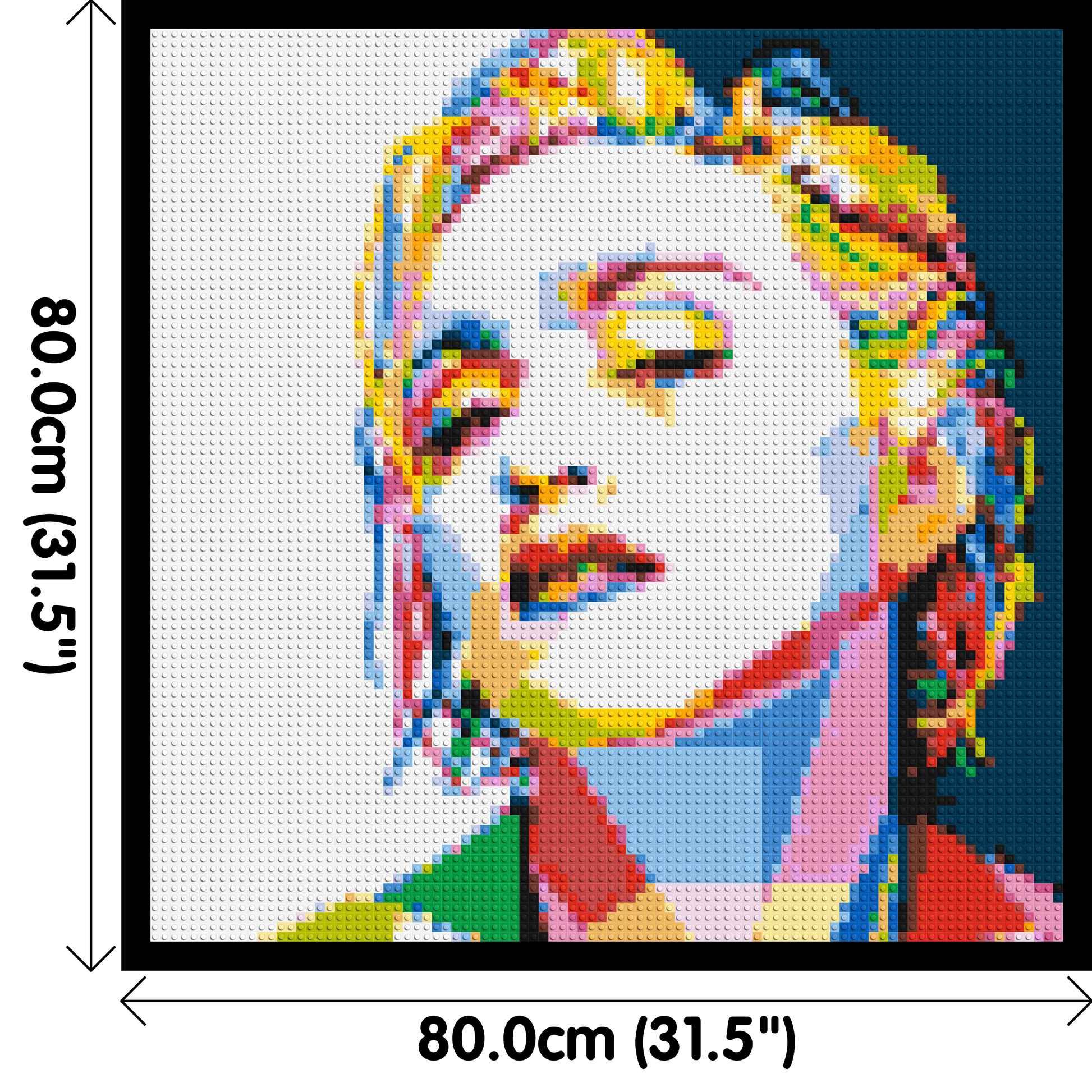 Madonna - Brick Art Mosaic Kit 4x4 dimensions with frame