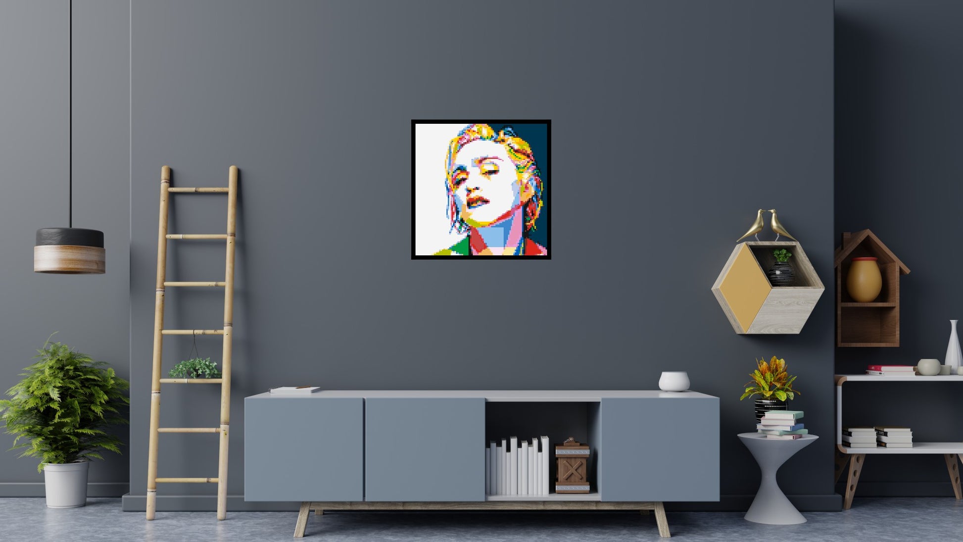 Madonna - Brick Art Mosaic Kit 4x4 scene with frame