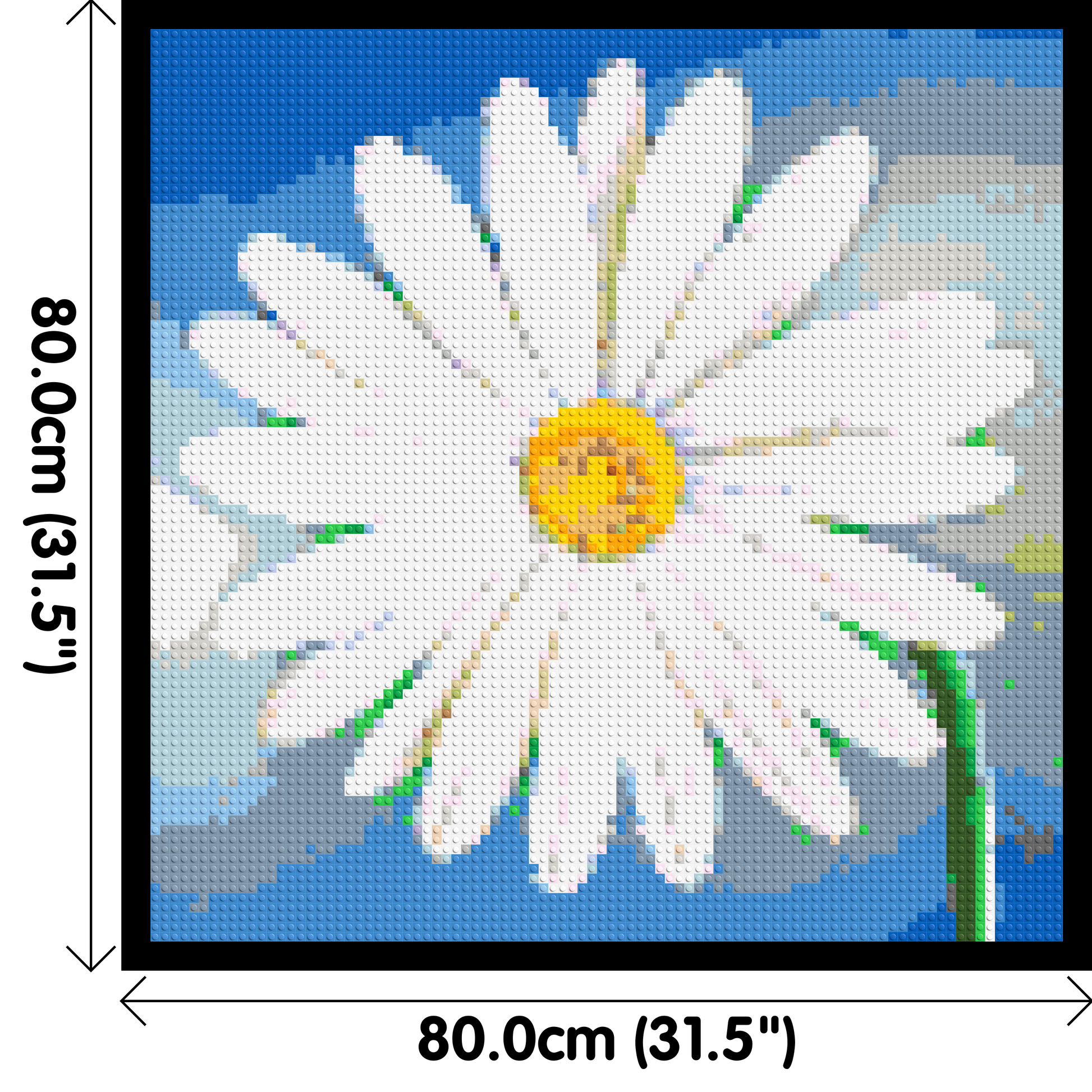 Margherite - Brick Art Mosaic Kit 4x4 dimensions with frame