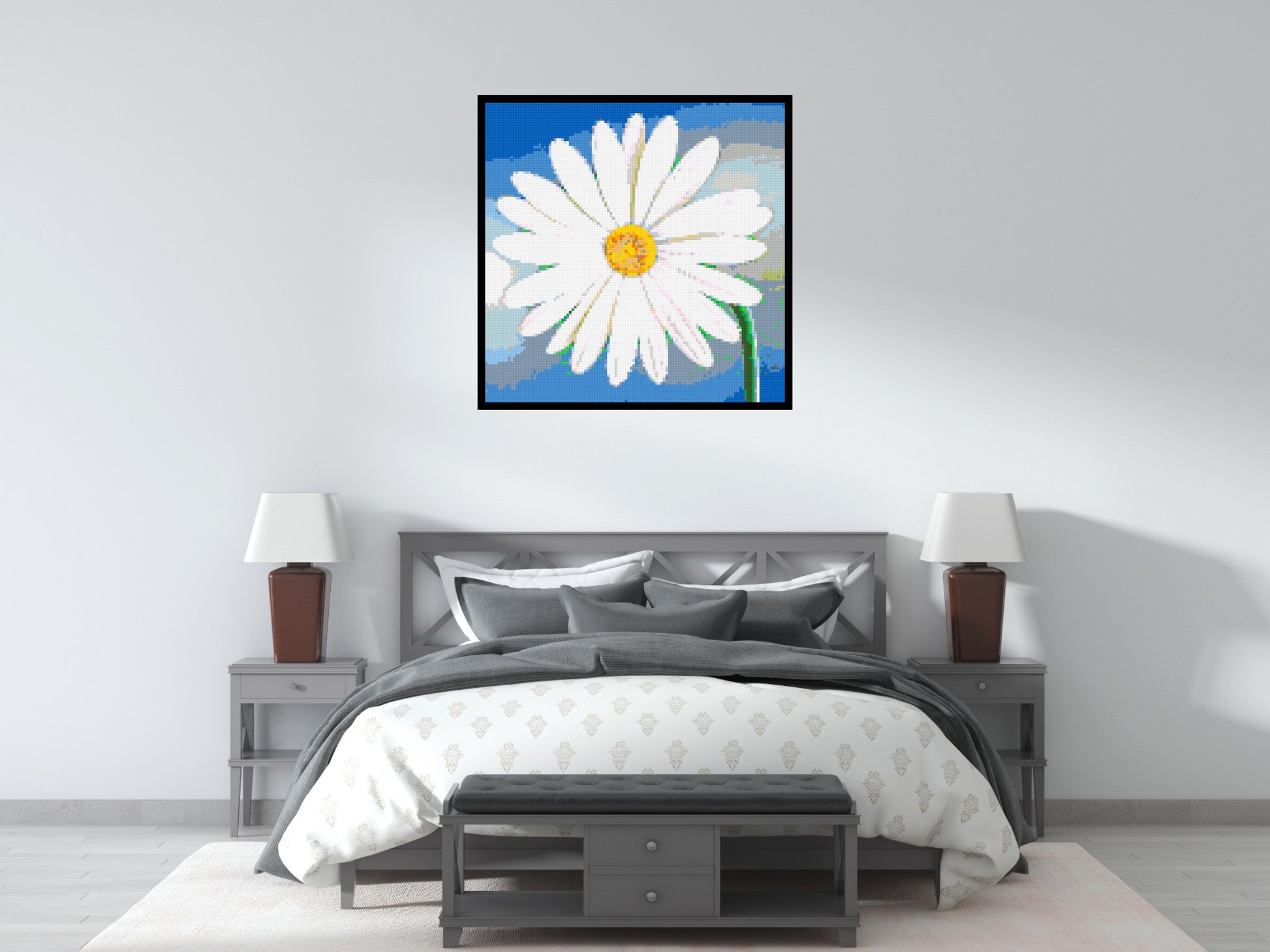 Margherite - Brick Art Mosaic Kit 5x5 scene with frame