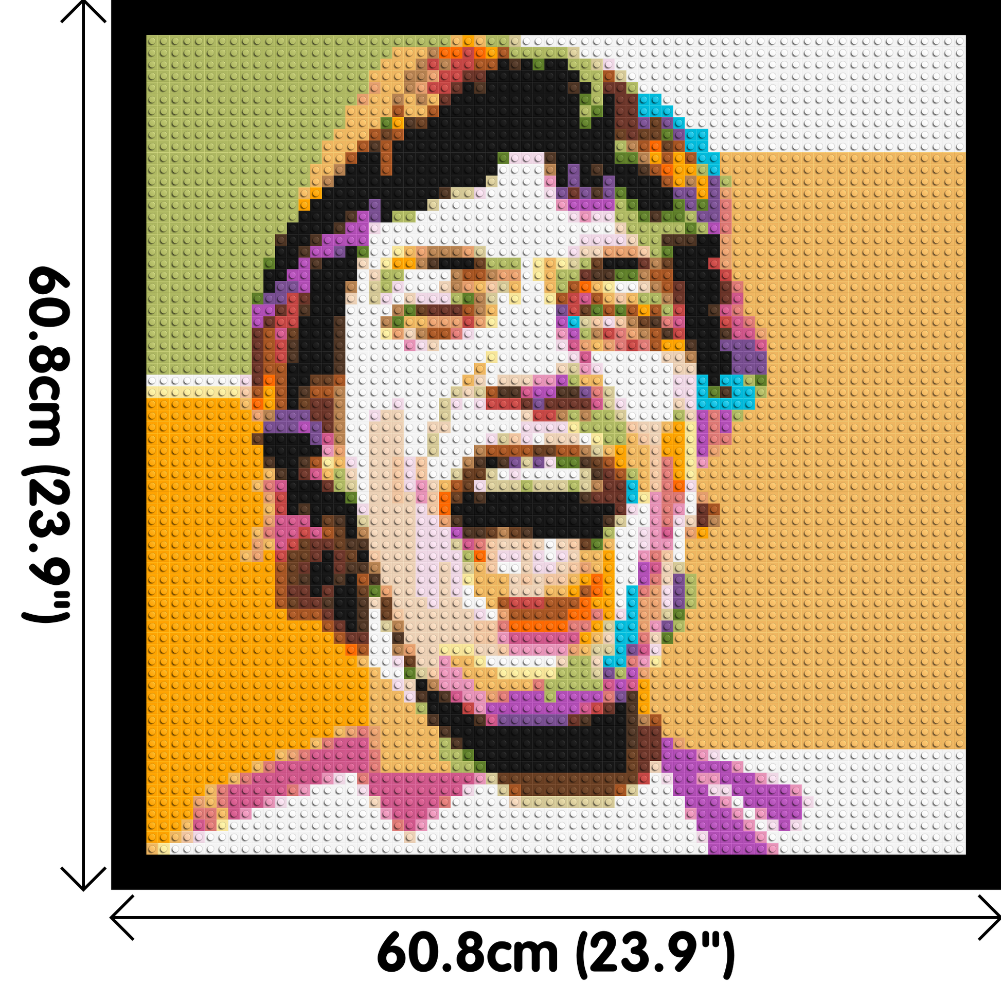 Mick Jagger - Brick Art Mosaic Kit 3x3 dimensions with frame