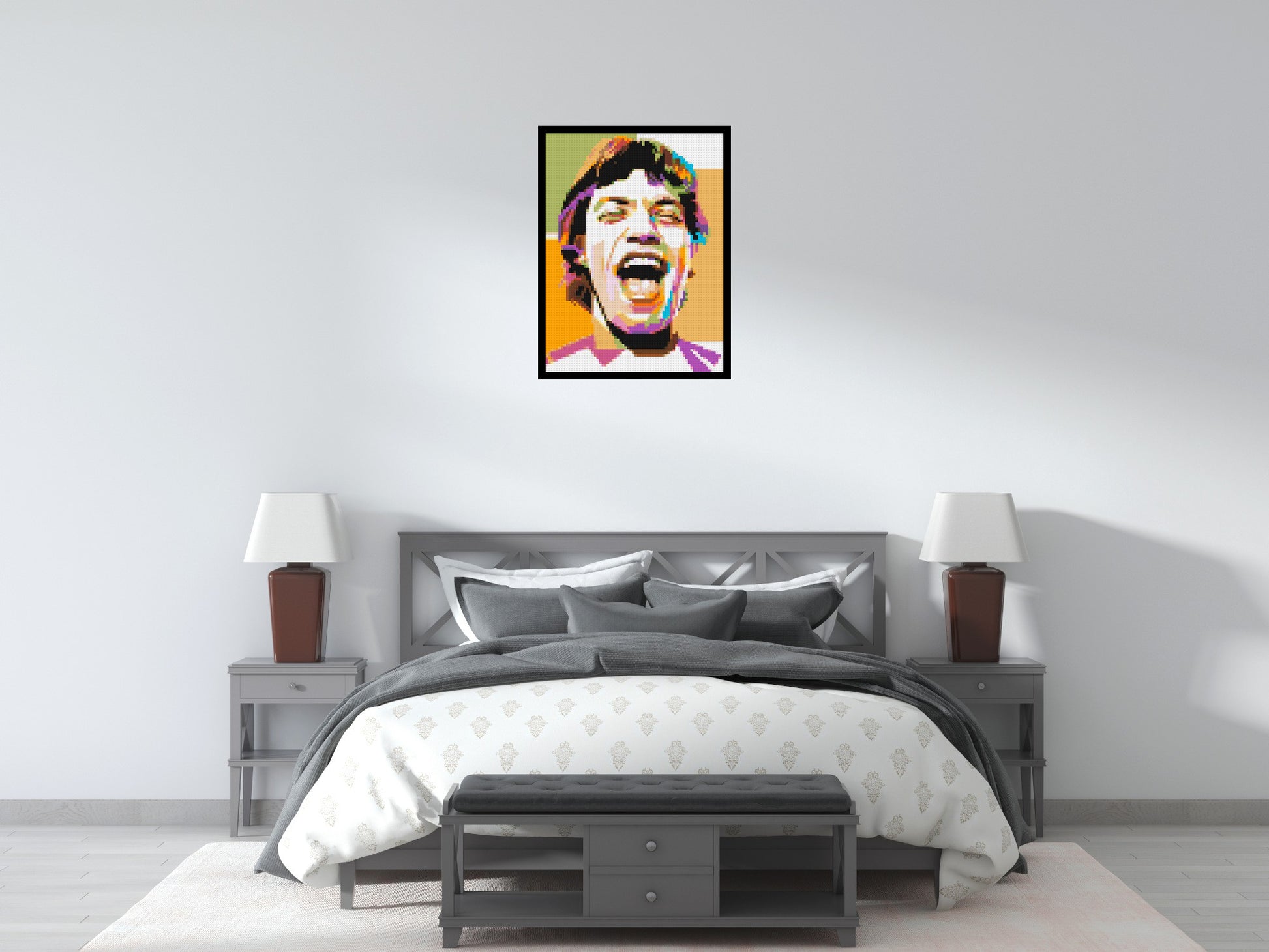 Mick Jagger - Brick Art Mosaic Kit 3x4 scene with frame