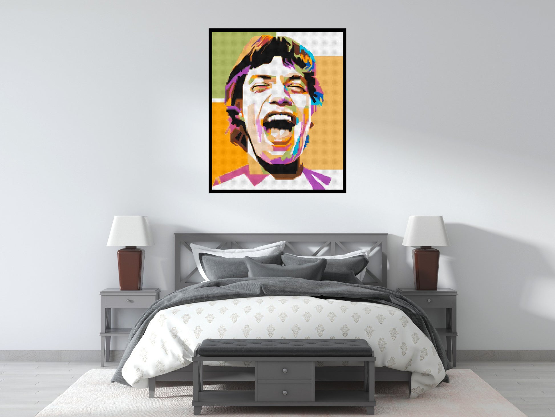 Mick Jagger - Brick Art Mosaic Kit 5x6 scene with frame