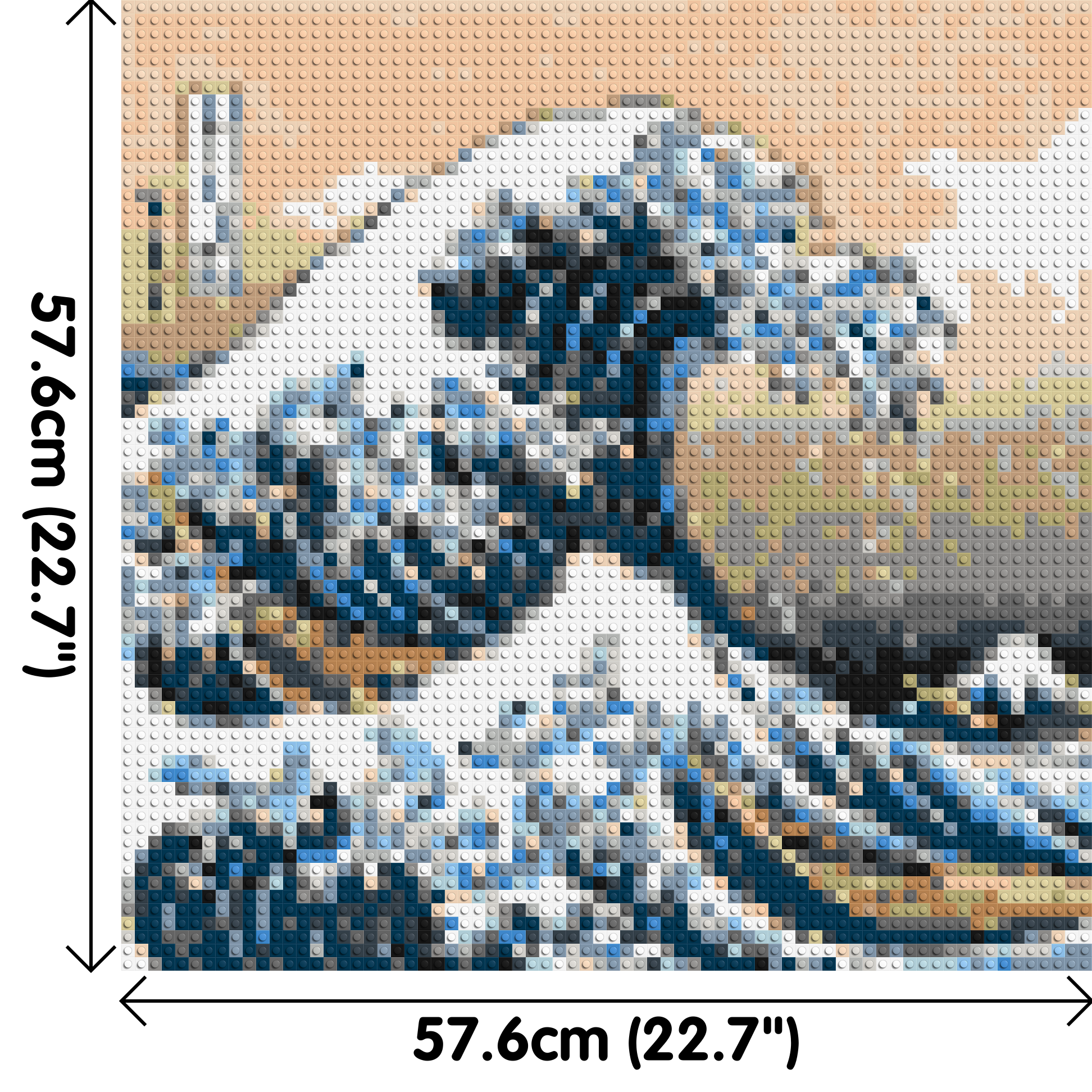 The Great Wave Off Kanagawa by Katsushika Hokusai  - Brick Art Mosaic Kit 3x3 dimensions