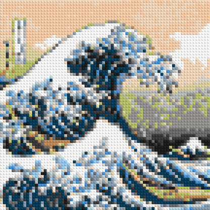 The Great Wave Off Kanagawa by Katsushika Hokusai  - Brick Art Mosaic Kit 3x3 large