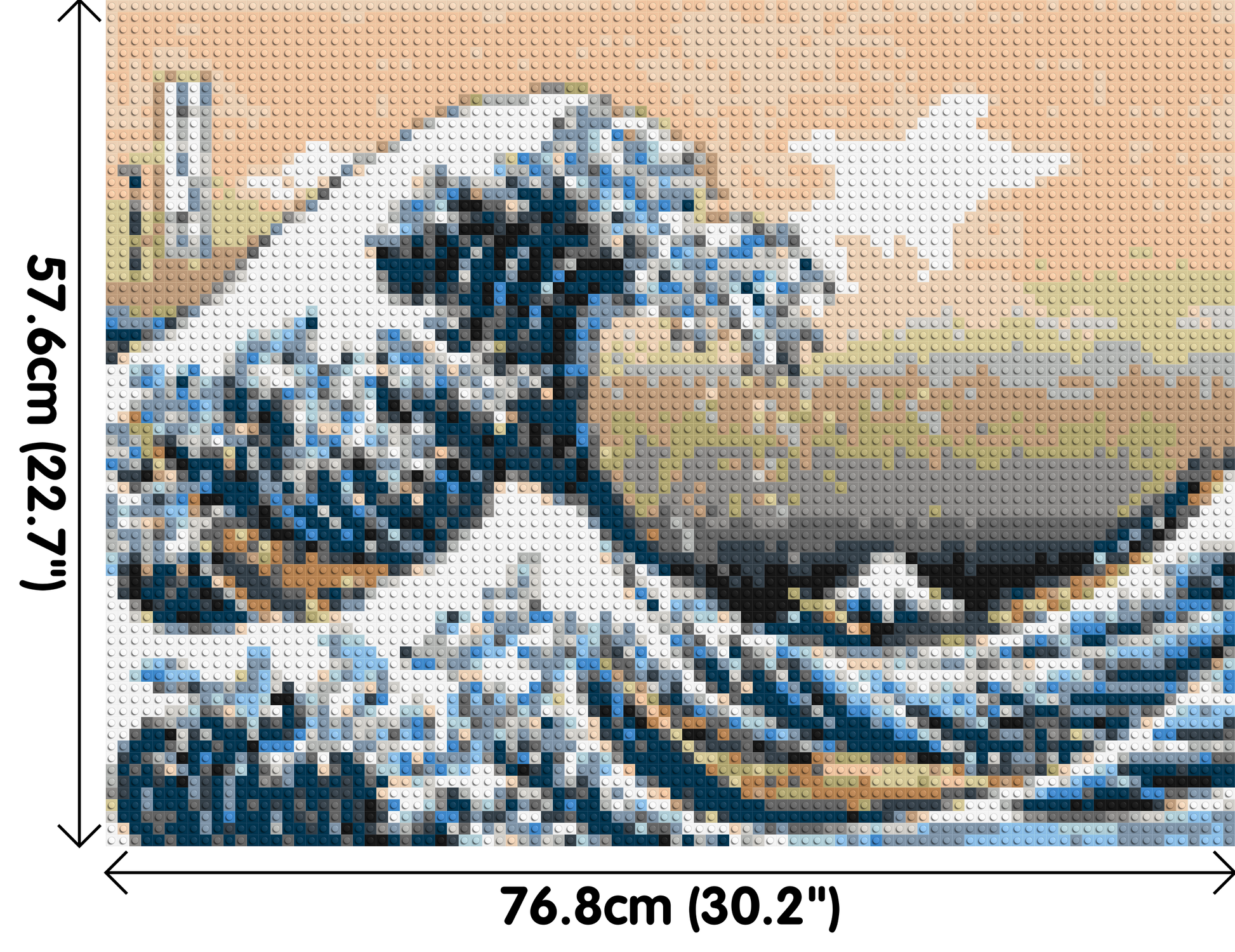 The Great Wave Off Kanagawa by Katsushika Hokusai  - Brick Art Mosaic Kit 4x3 dimensions