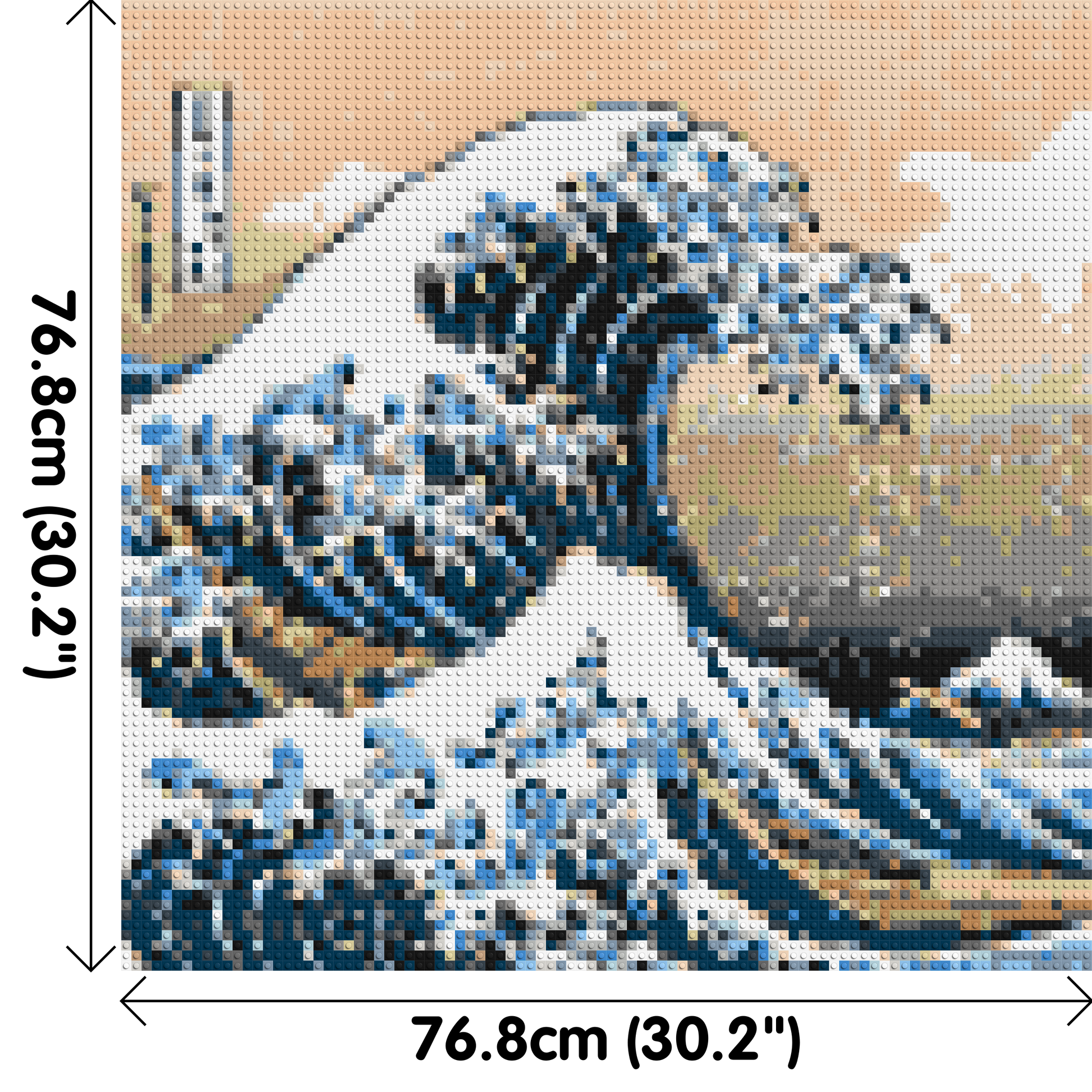 The Great Wave Off Kanagawa by Katsushika Hokusai  - Brick Art Mosaic Kit 4x4 dimensions