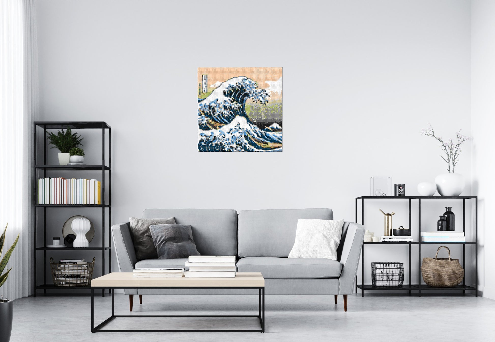 The Great Wave Off Kanagawa by Katsushika Hokusai  - Brick Art Mosaic Kit 4x4 scene