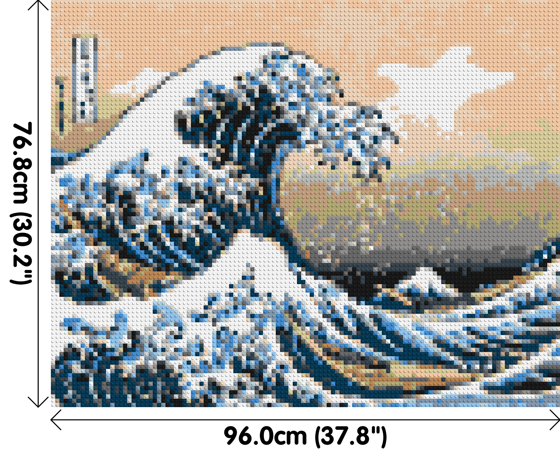 The Great Wave Off Kanagawa by Katsushika Hokusai  - Brick Art Mosaic Kit 5x4 dimensions