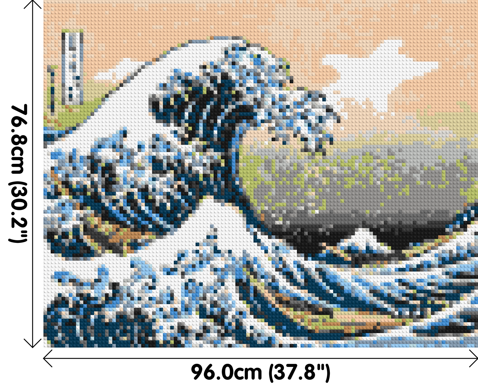 The Great Wave Off Kanagawa by Katsushika Hokusai  - Brick Art Mosaic Kit 5x4 dimensions