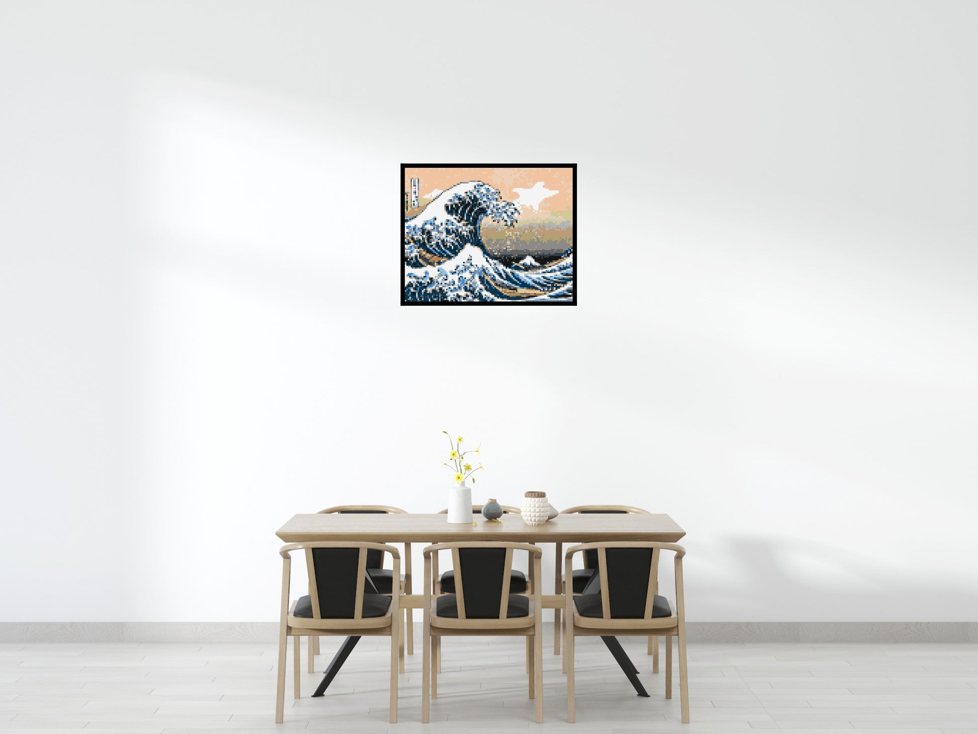 The Great Wave Off Kanagawa by Katsushika Hokusai  - Brick Art Mosaic Kit 5x4 scene with frame