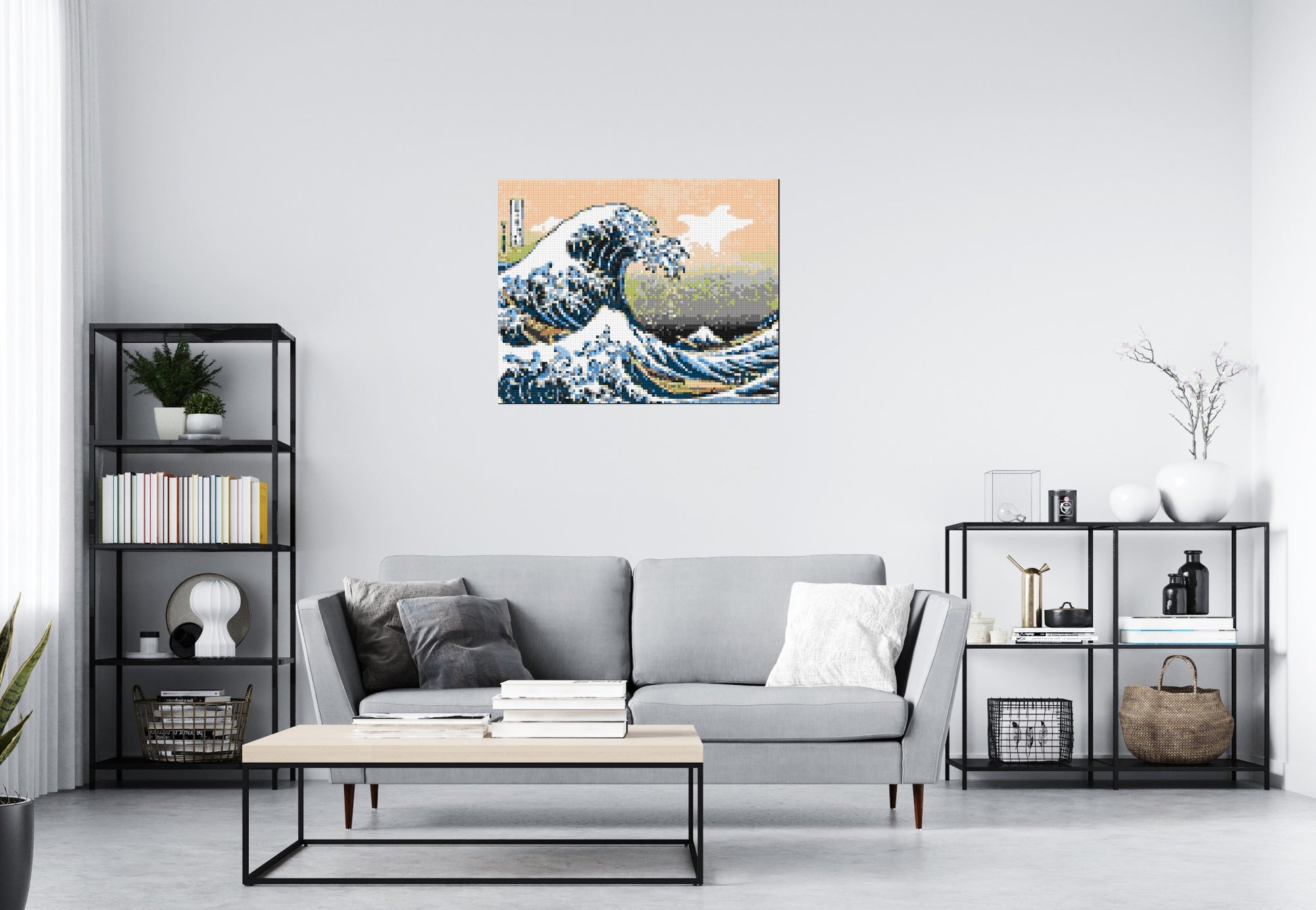 The Great Wave Off Kanagawa by Katsushika Hokusai  - Brick Art Mosaic Kit 5x4 scene