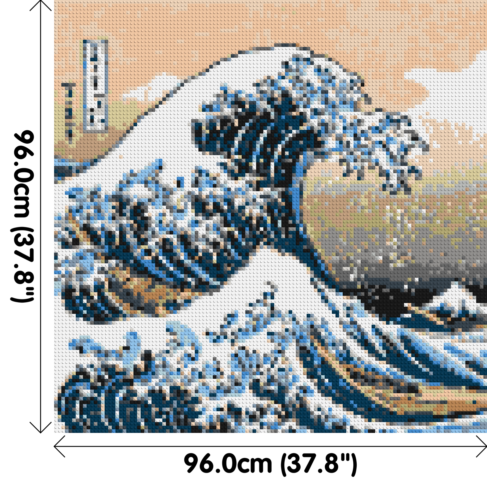 The Great Wave Off Kanagawa by Katsushika Hokusai  - Brick Art Mosaic Kit 5x5 dimensions