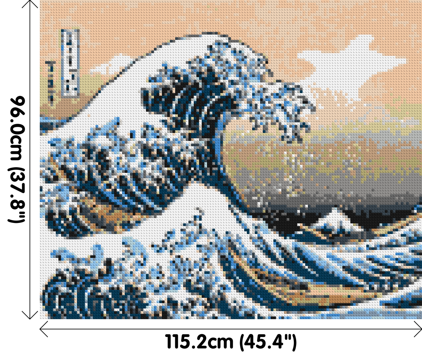 The Great Wave Off Kanagawa by Katsushika Hokusai  - Brick Art Mosaic Kit 6x5 large