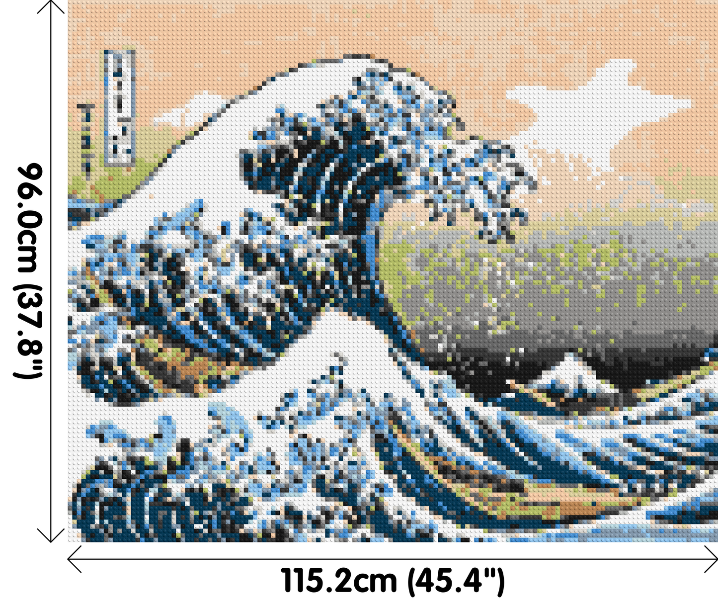 The Great Wave Off Kanagawa by Katsushika Hokusai  - Brick Art Mosaic Kit 6x5 large