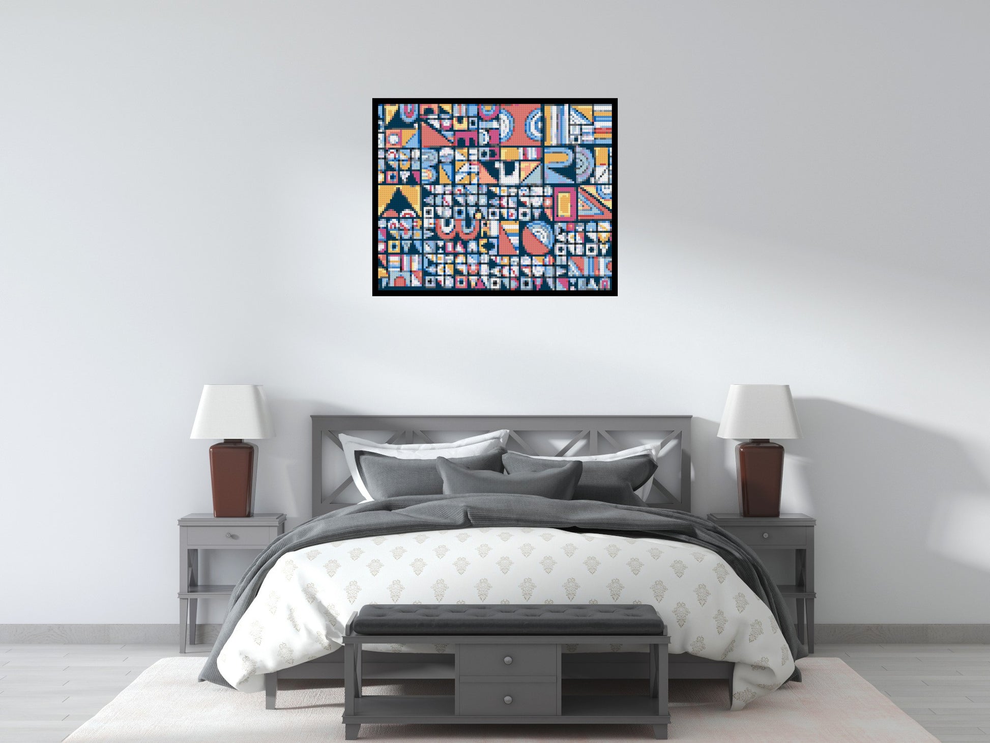 Abstract Pattern #10 - Brick Art Mosaic Kit 5x4 scene with frame