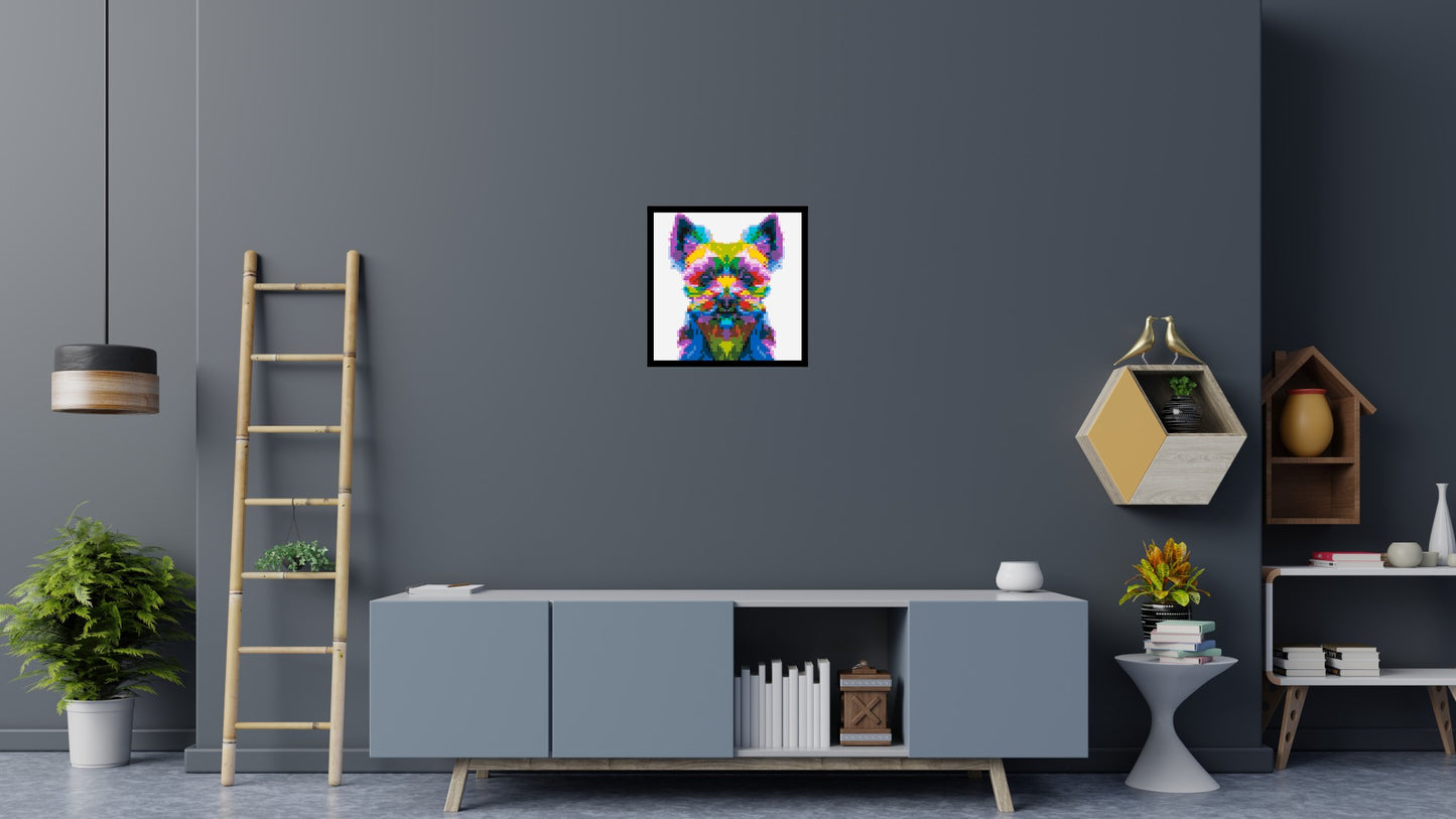 Yorkshire Terrier Colourful Pop Art - Brick Art Mosaic Kit 3x3 large