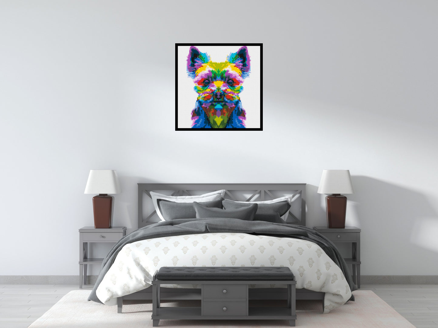 Yorkshire Terrier Colourful Pop Art - Brick Art Mosaic Kit 4x4 large