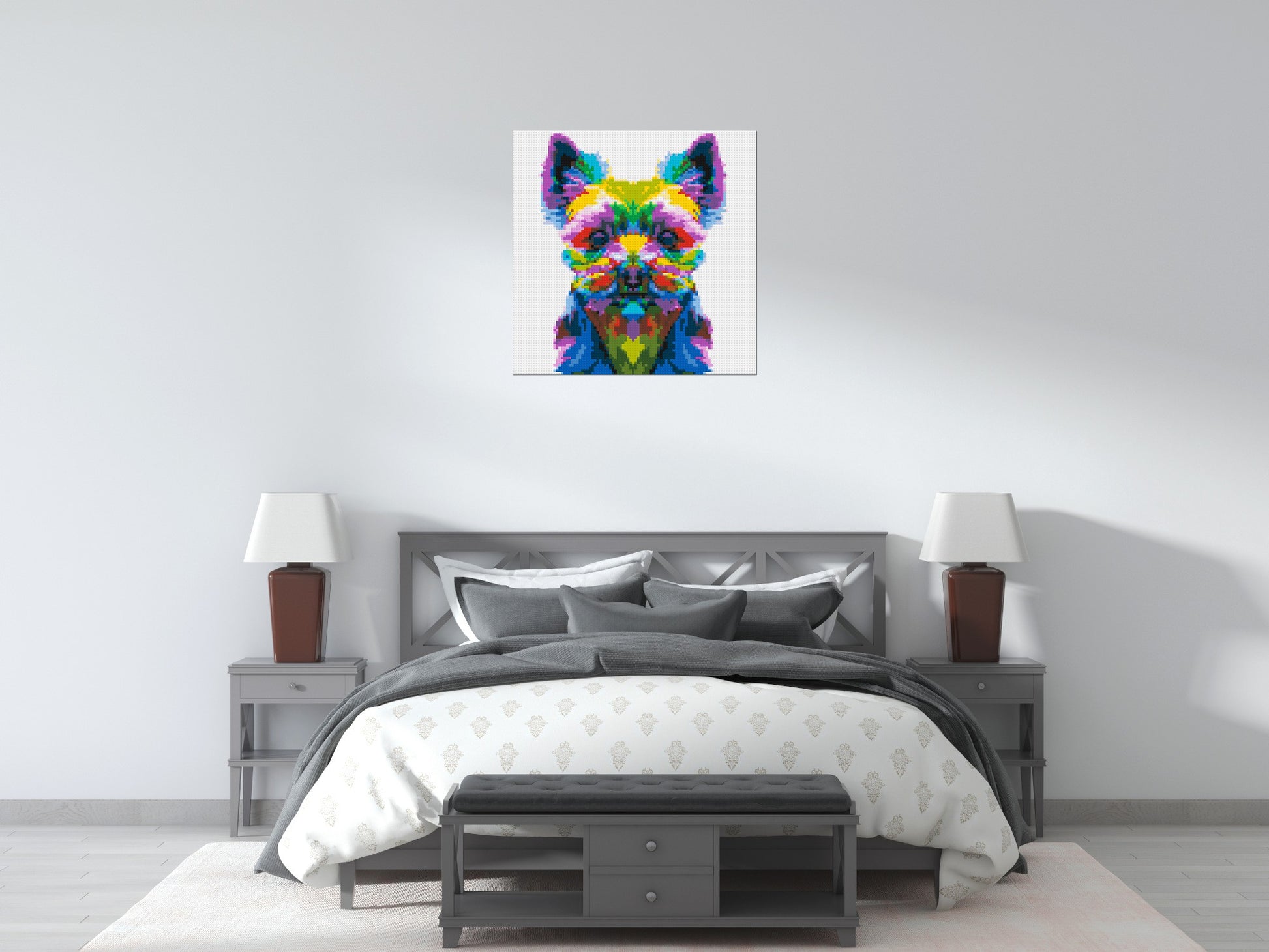 Yorkshire Terrier Colourful Pop Art - Brick Art Mosaic Kit 4x4 scene