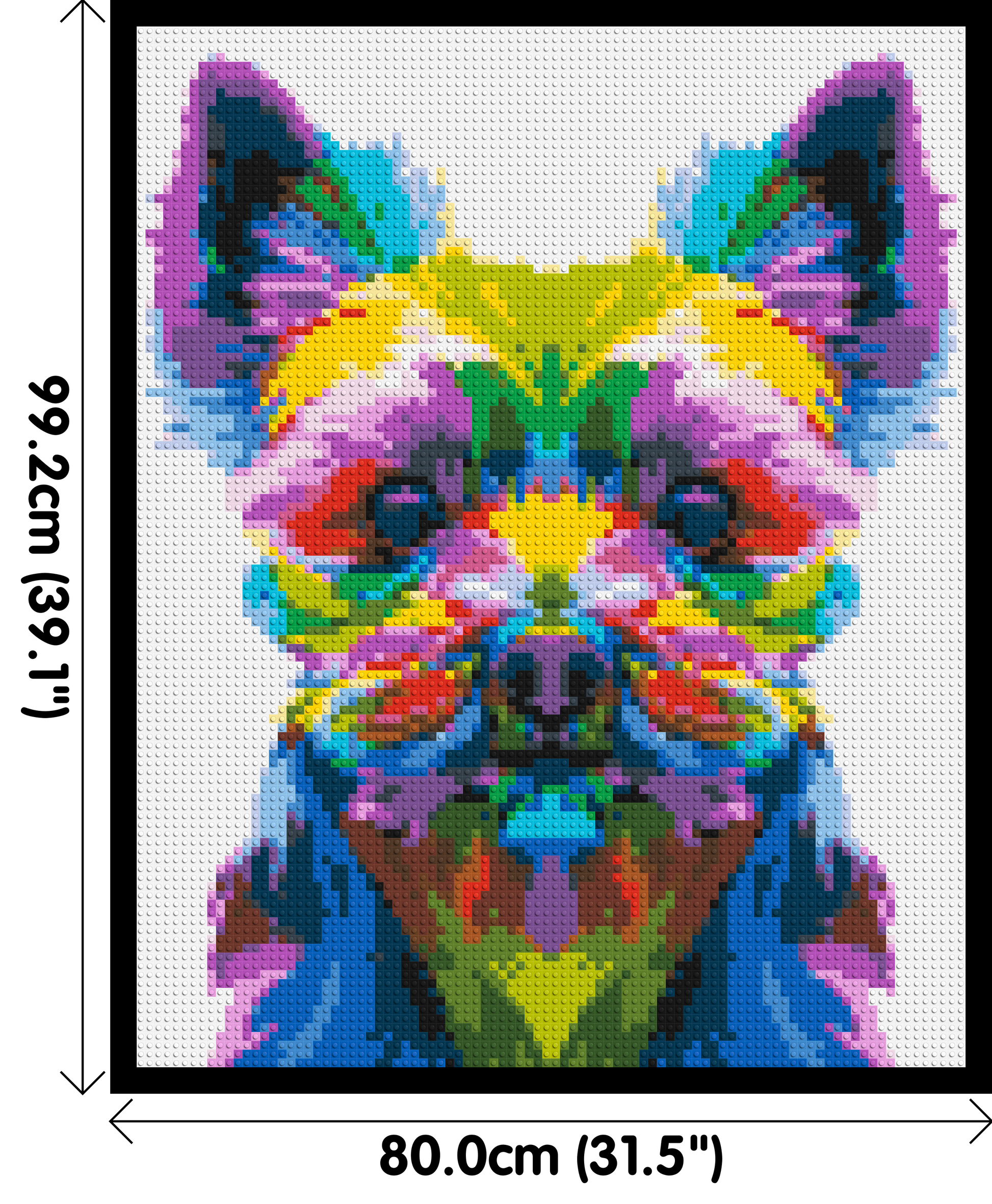 Yorkshire Terrier Colourful Pop Art - Brick Art Mosaic Kit 4x5 dimensions with frame