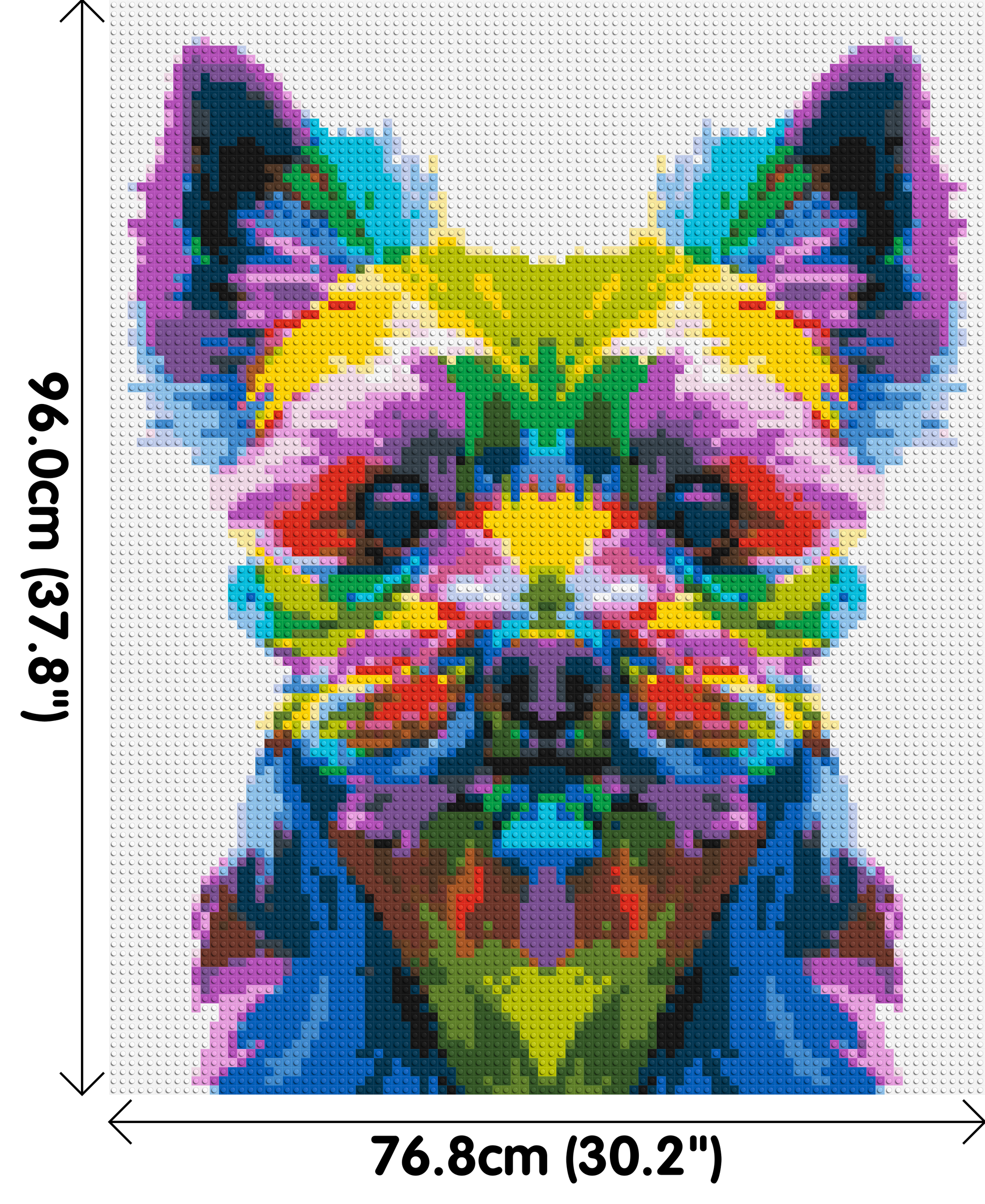 Yorkshire Terrier Colourful Pop Art - Brick Art Mosaic Kit 4x5 dimensions