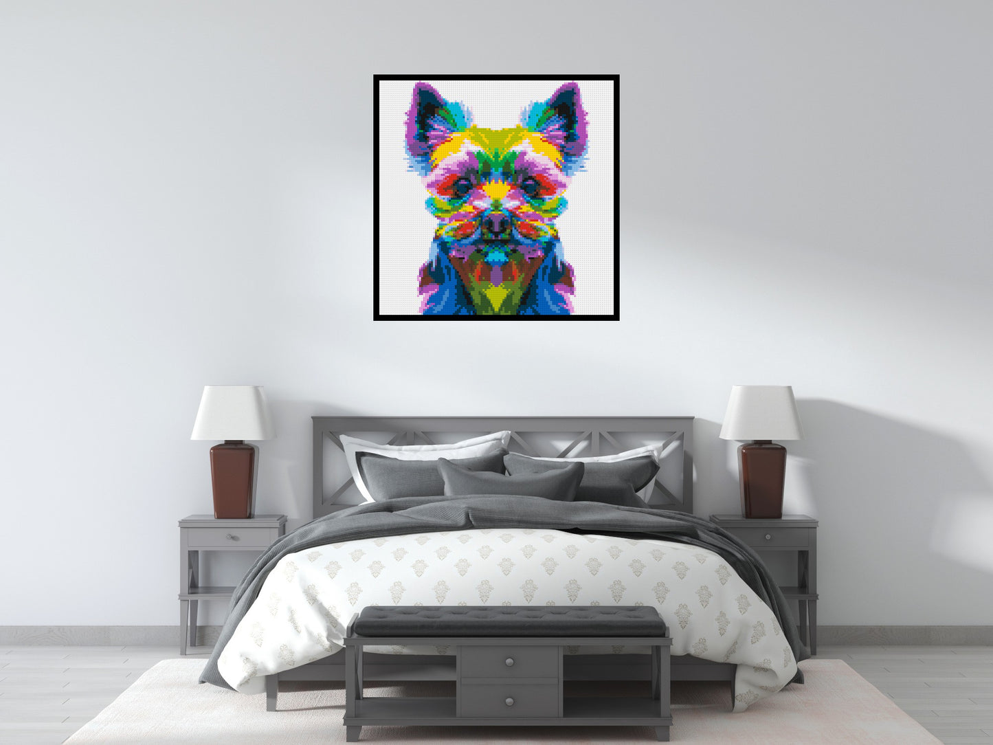 Yorkshire Terrier Colourful Pop Art - Brick Art Mosaic Kit 5x5 large