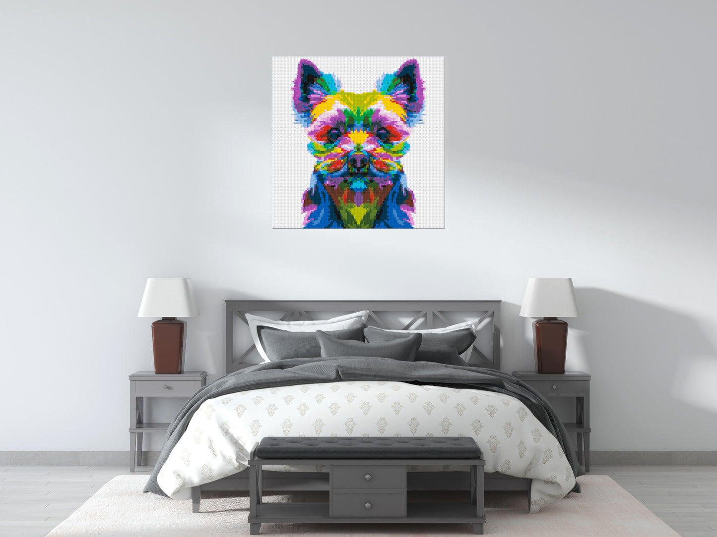 Yorkshire Terrier Colourful Pop Art - Brick Art Mosaic Kit 5x5 large