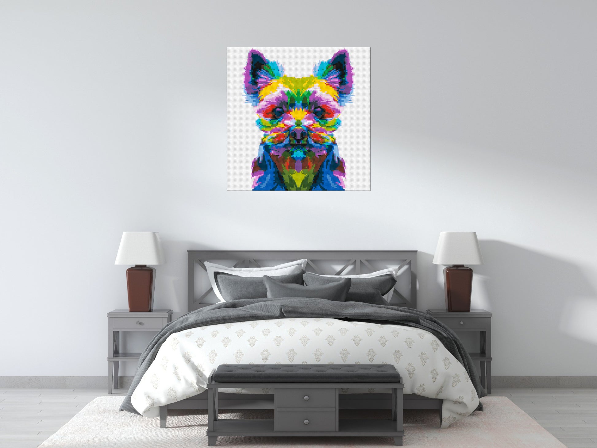 Yorkshire Terrier Colourful Pop Art - Brick Art Mosaic Kit 5x5 scene