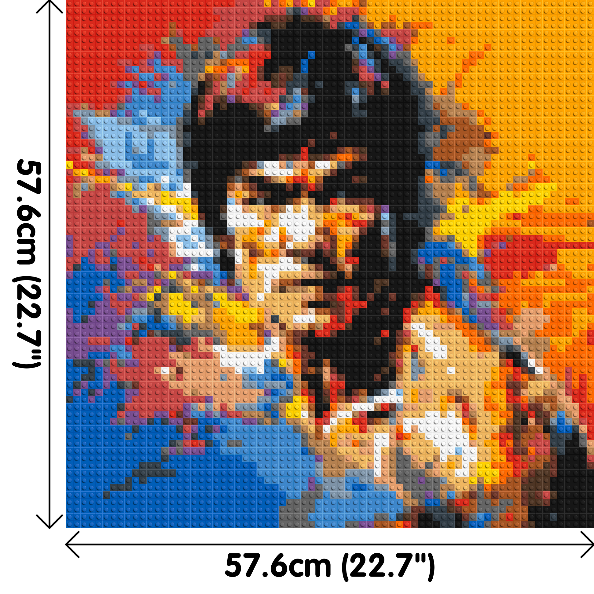 Bruce Lee - Brick Art Mosaic Kit 3x3 dimensions