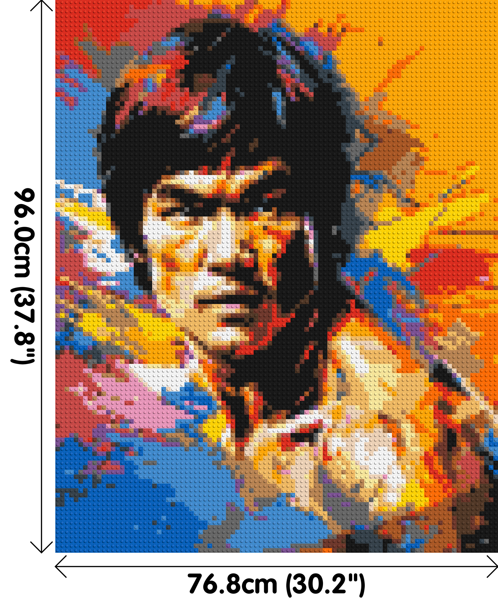 Bruce Lee - Brick Art Mosaic Kit 4x5 dimensions