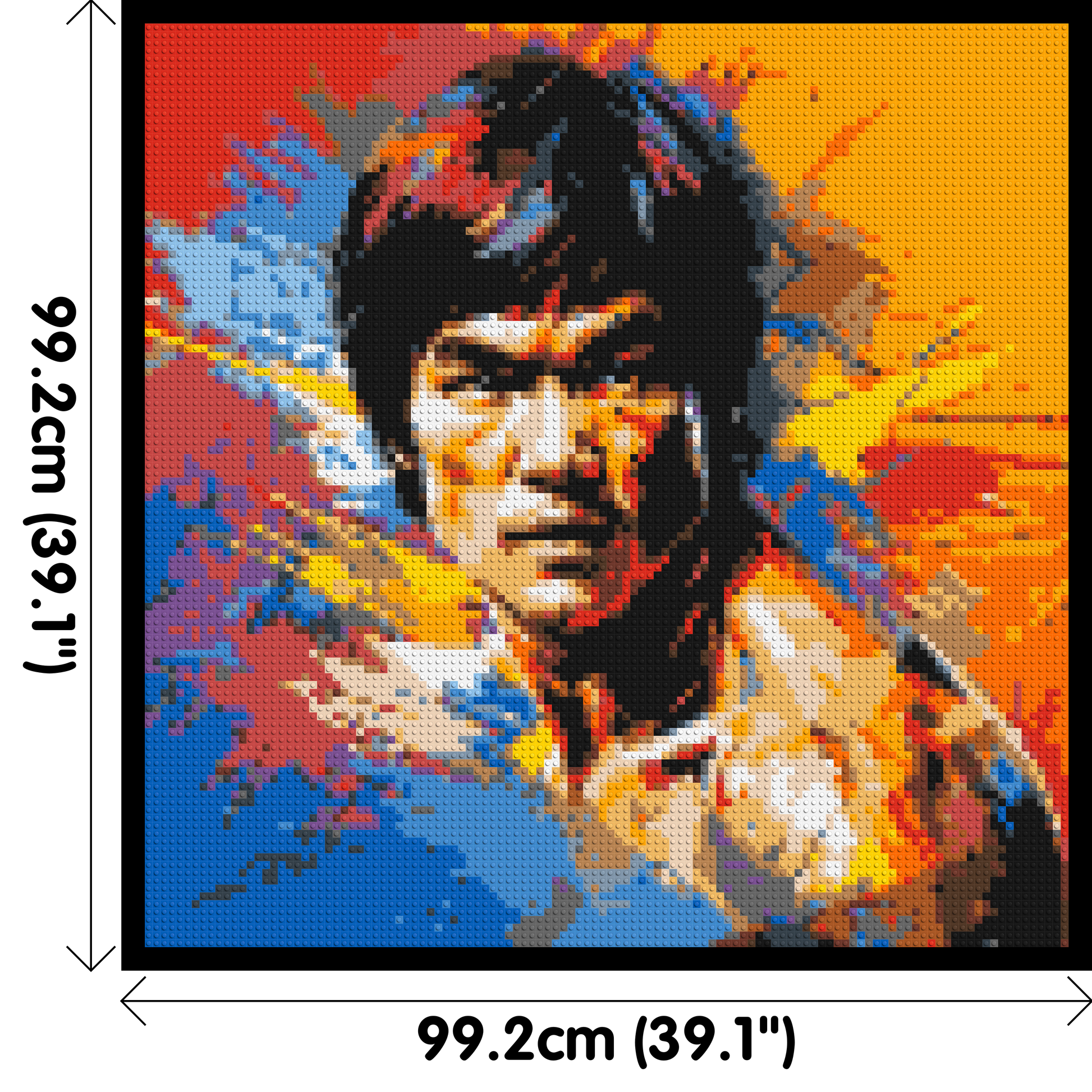 Bruce Lee - Brick Art Mosaic Kit 5x5 dimensions with frame