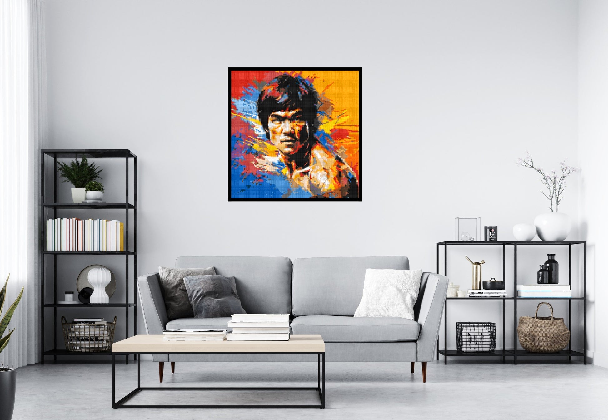 Bruce Lee - Brick Art Mosaic Kit 5x5 scene with frame