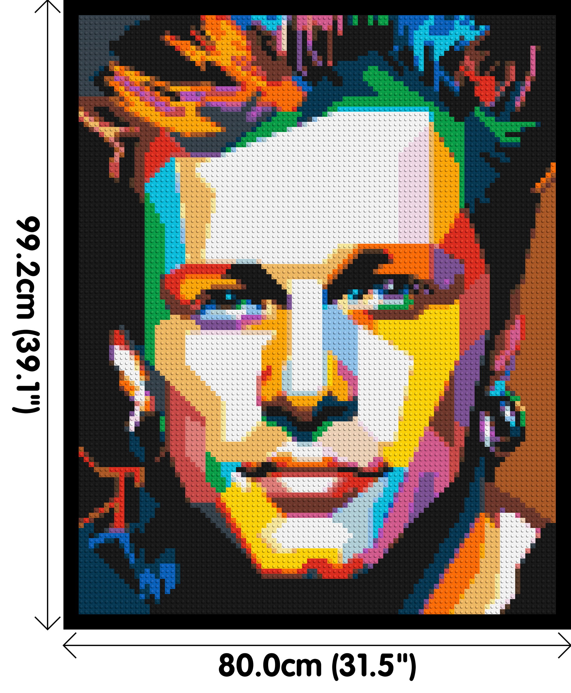 Jon Bon Jovi Pop Art - Brick Art Mosaic Kit 4x5 dimensions with frame