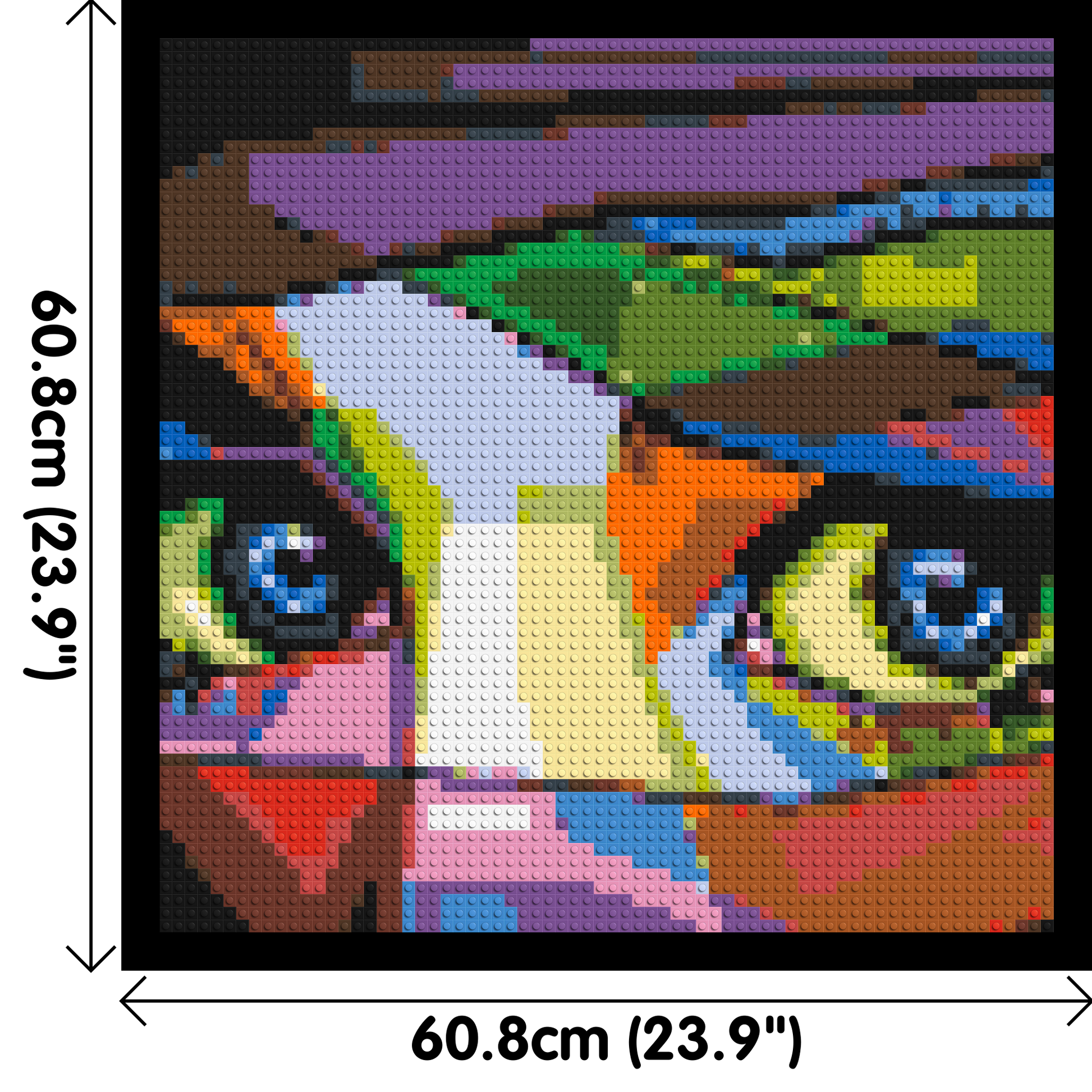 Colourful Gaze - Brick Art Mosaic Kit 3x3 dimensions with frame