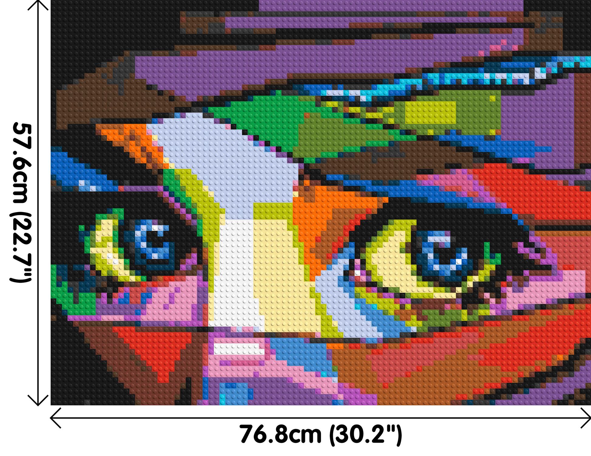 Colourful Gaze - Brick Art Mosaic Kit 4x3 dimensions