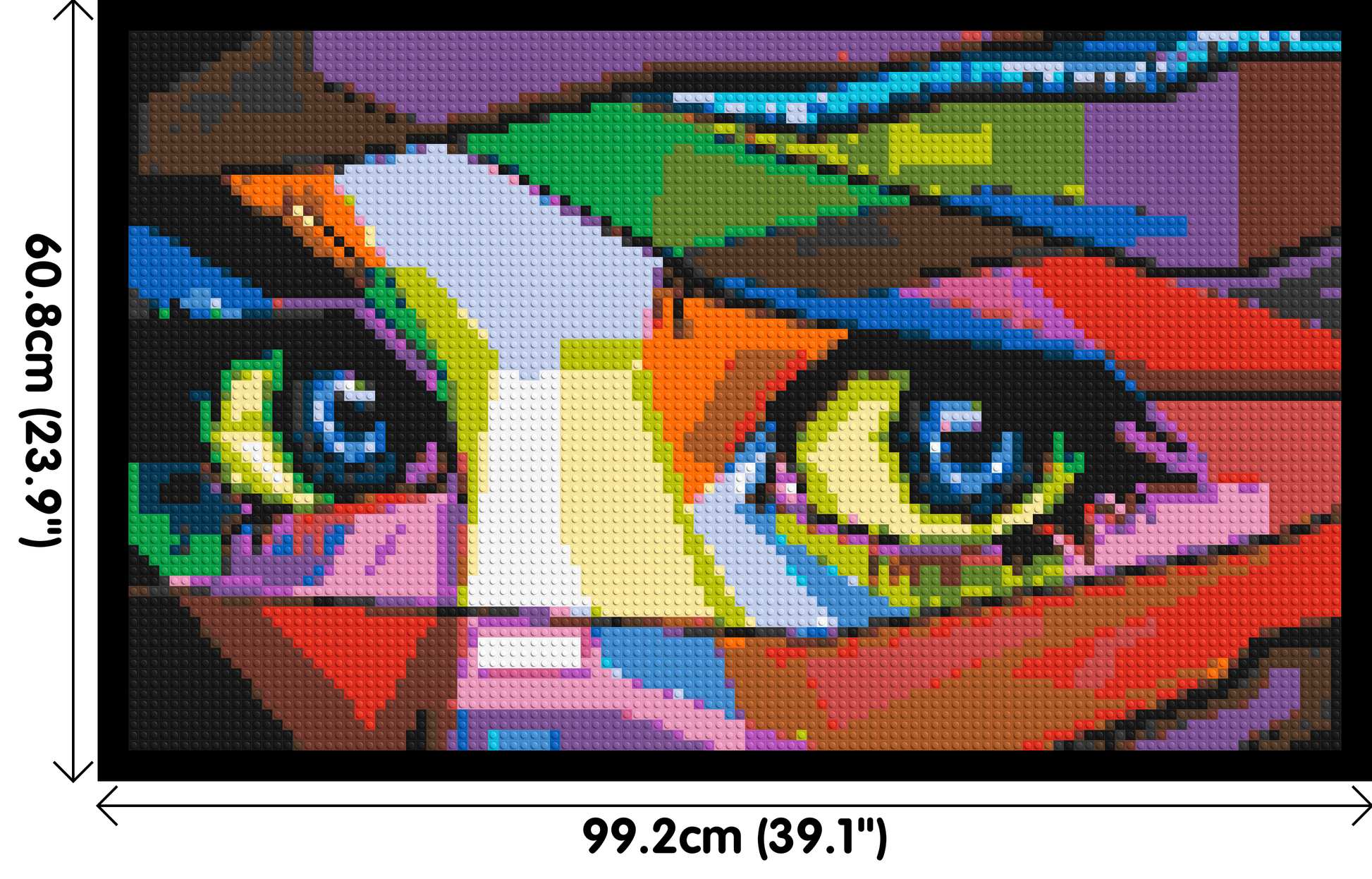 Colourful Gaze - Brick Art Mosaic Kit 5x3 dimensions with frame