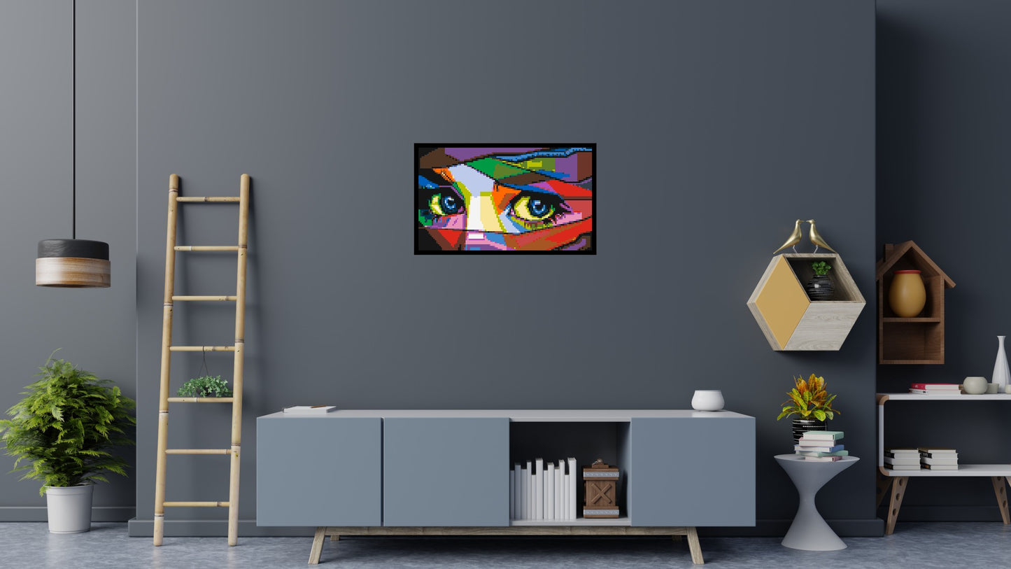 Colourful Gaze - Brick Art Mosaic Kit 5x3 large