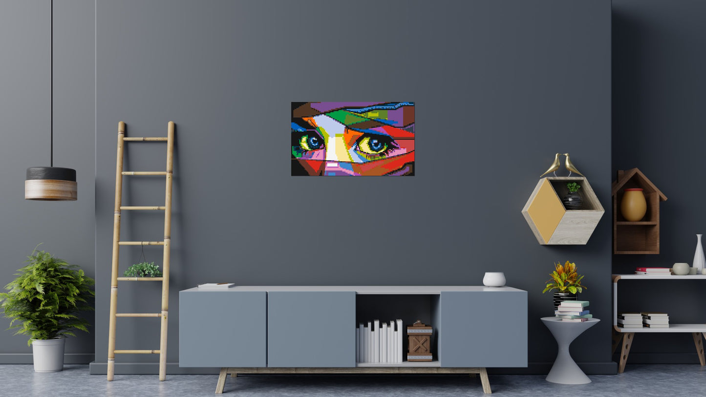 Colourful Gaze - Brick Art Mosaic Kit 5x3 large