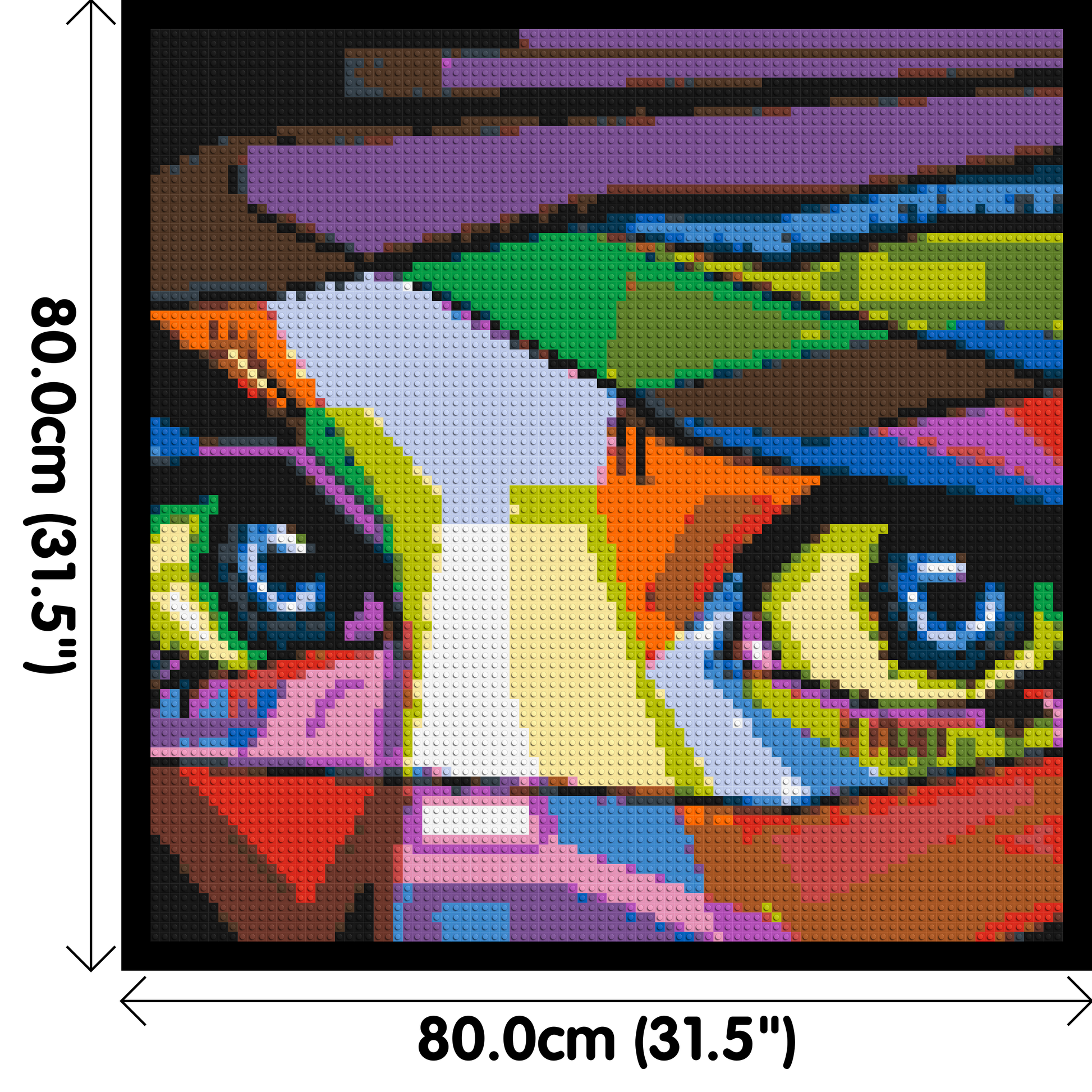 Colourful Gaze - Brick Art Mosaic Kit 4x4 dimensions with frame