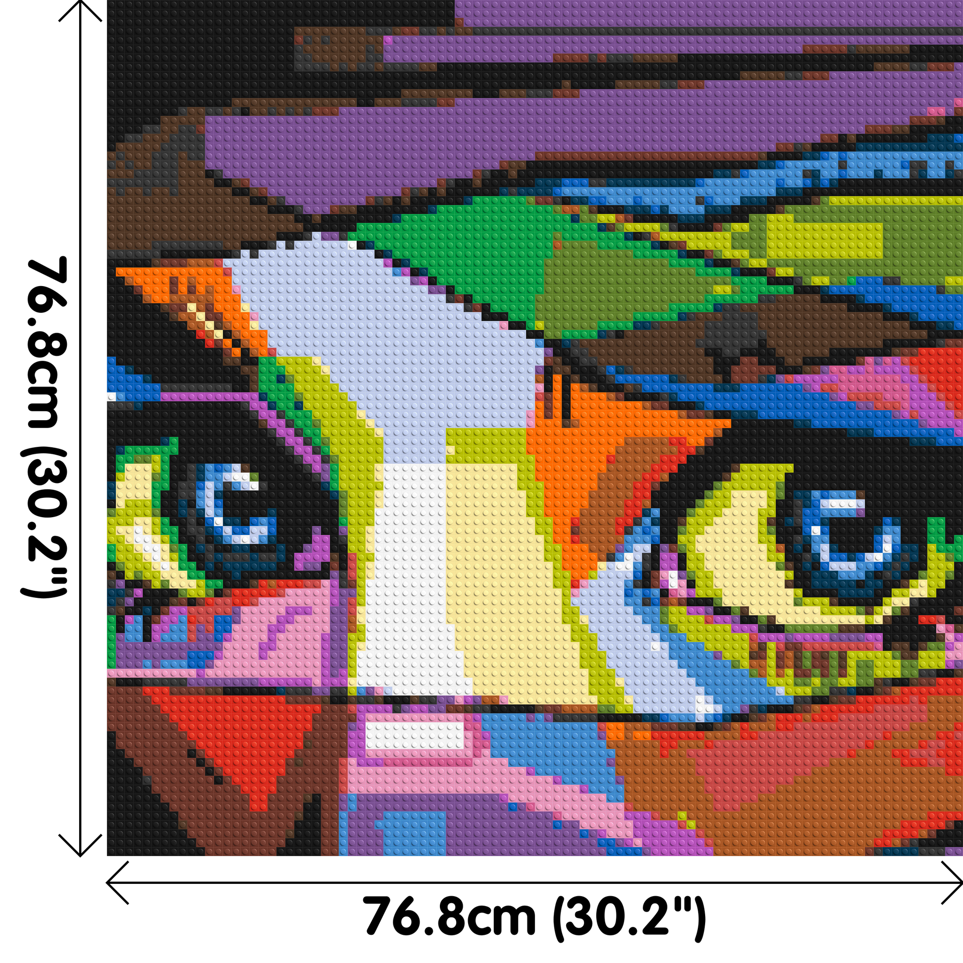 Colourful Gaze - Brick Art Mosaic Kit 4x4 dimensions