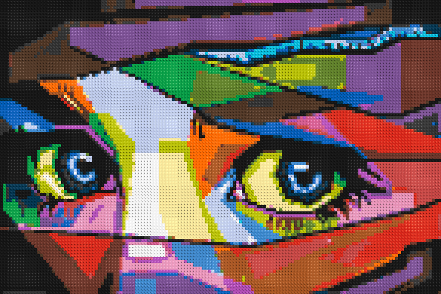 Colourful Gaze - Brick Art Mosaic Kit 6x4 large