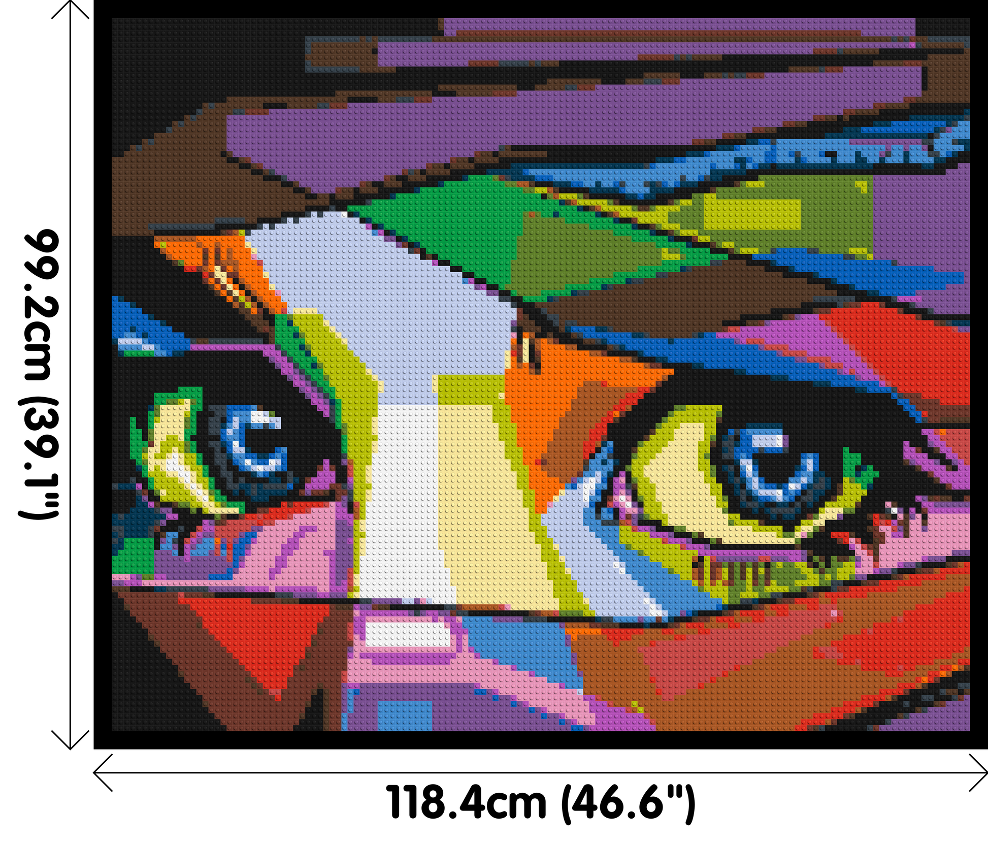 Colourful Gaze - Brick Art Mosaic Kit 6x5 dimensions with frame