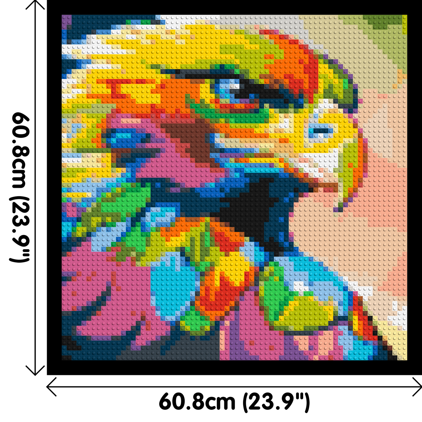 Eagle Colourful Pop Art - Brick Art Mosaic Kit 3x3 large