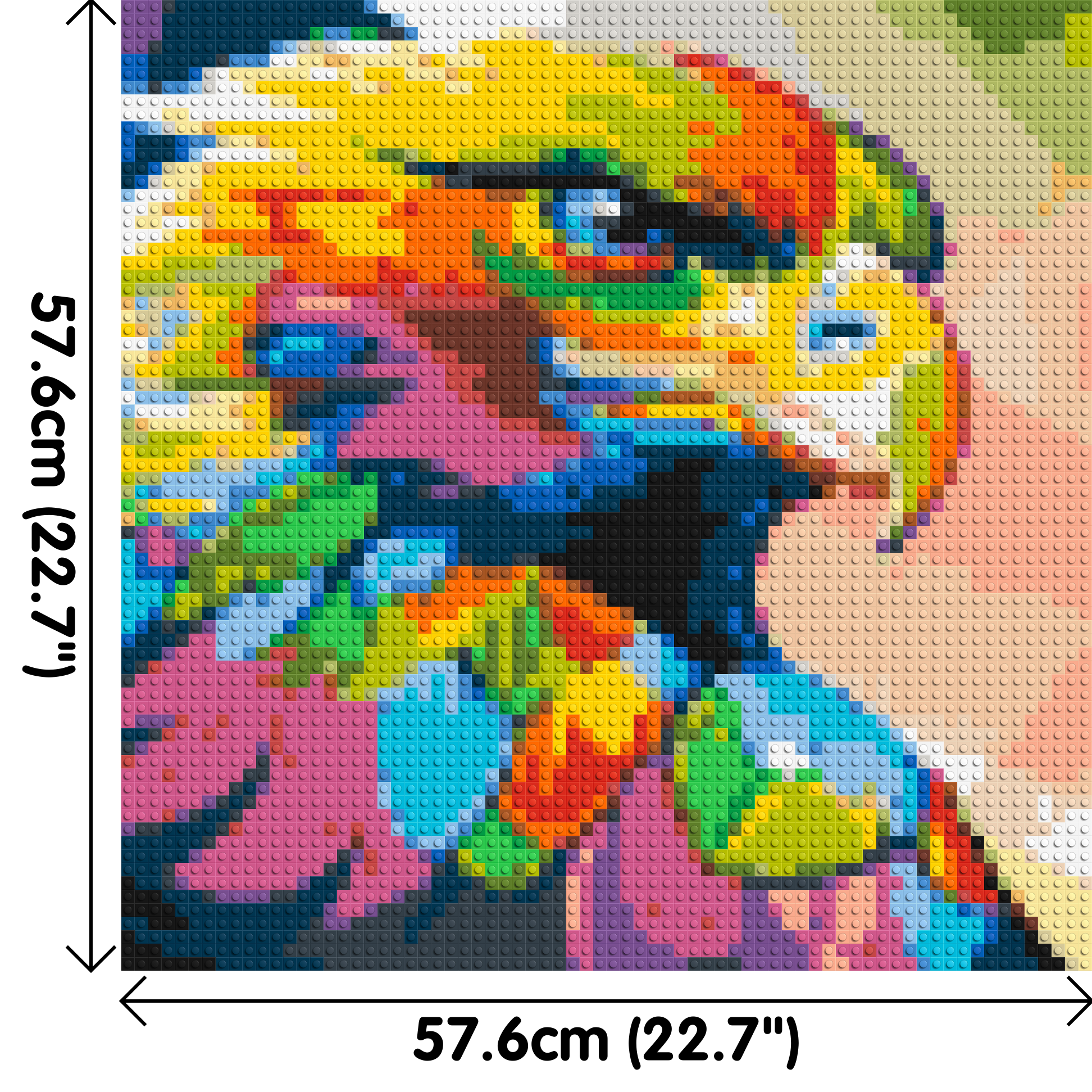 Eagle Colourful Pop Art - Brick Art Mosaic Kit 3x3 dimensions