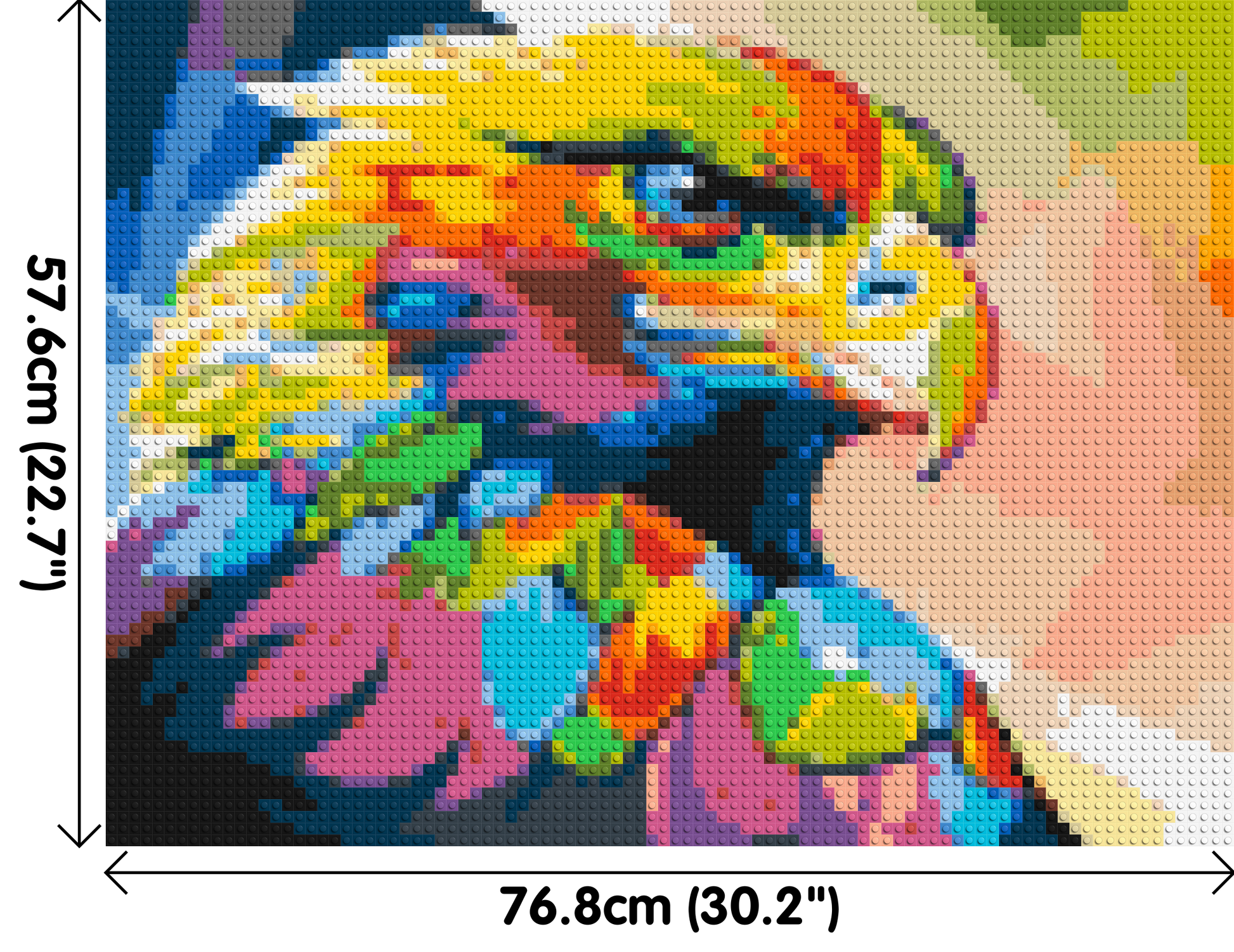 Eagle Colourful Pop Art - Brick Art Mosaic Kit 4x3 dimensions