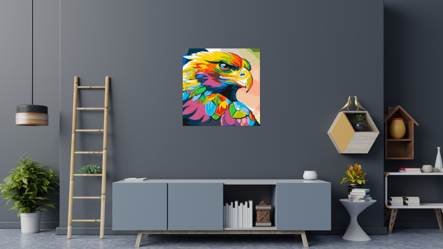 Eagle Colourful Pop Art - Brick Art Mosaic Kit 5x5 large