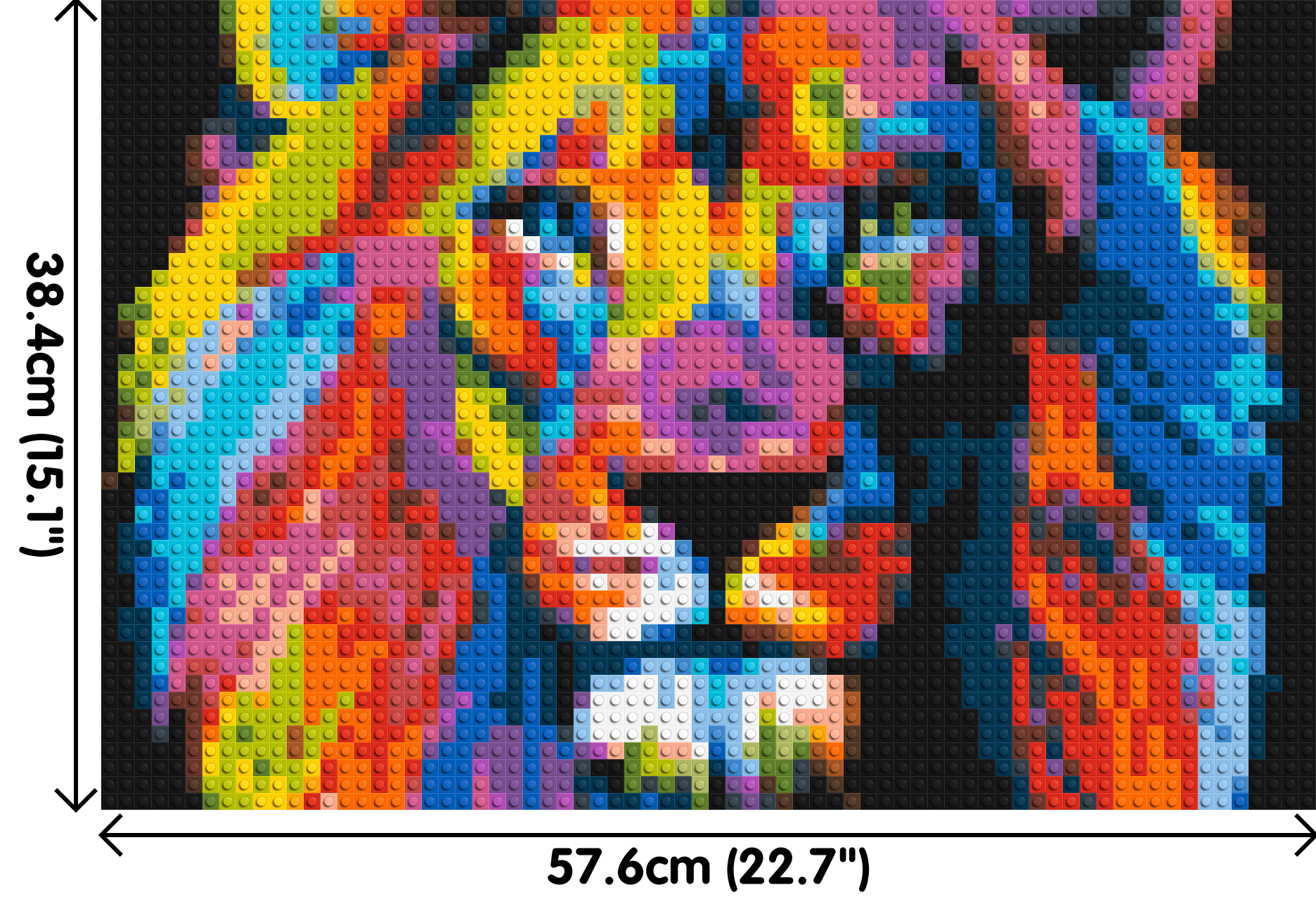 Lion Colourful Pop Art - Brick Art Mosaic Kit 3x2 dimensions